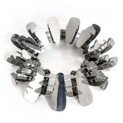 Narciso, Sculptural geometric stainless steel center table by Pedro Cerisola