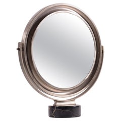 Narciso Tilting Mirror by Artemide Marble Brass Italy 1960s