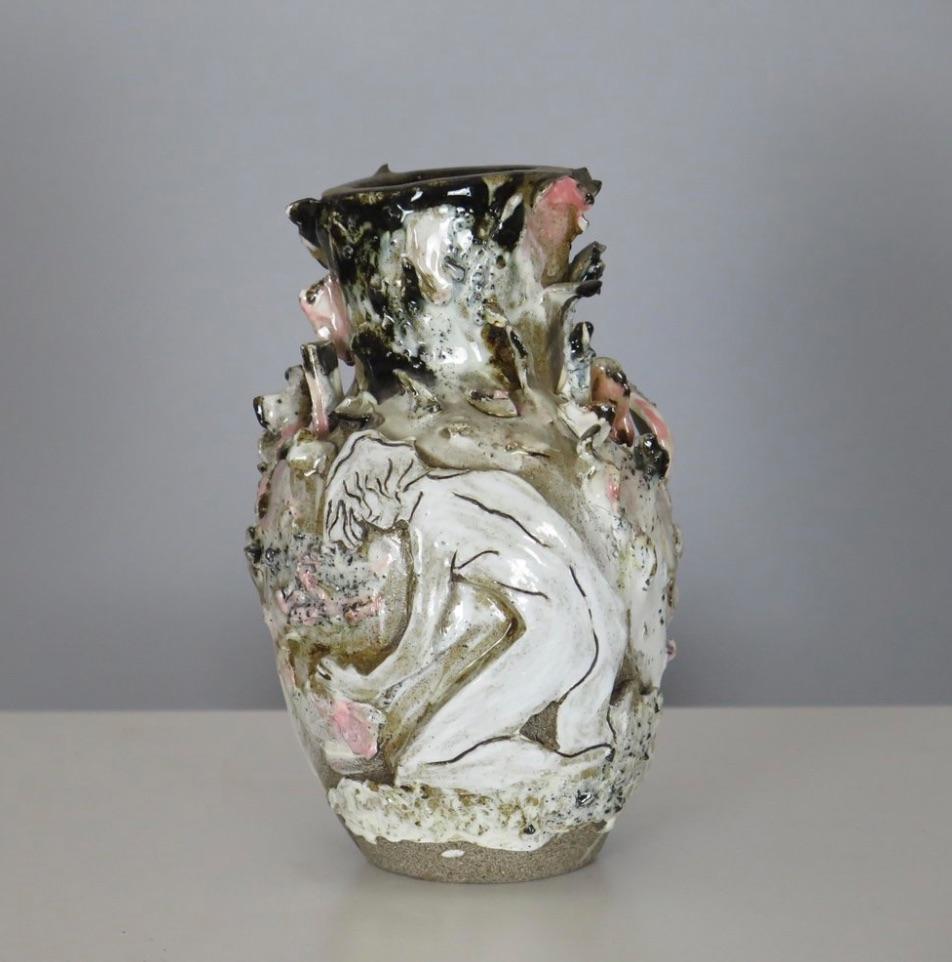 Fired 'Narciso' Vessel by Gianfranco Briceño For Sale