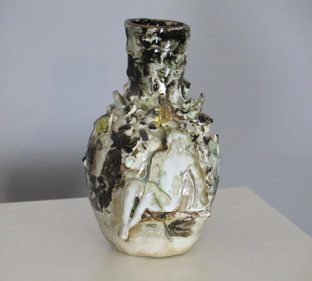 Fired ‘Narciso’ Vessel by Gianfranco Briceño For Sale