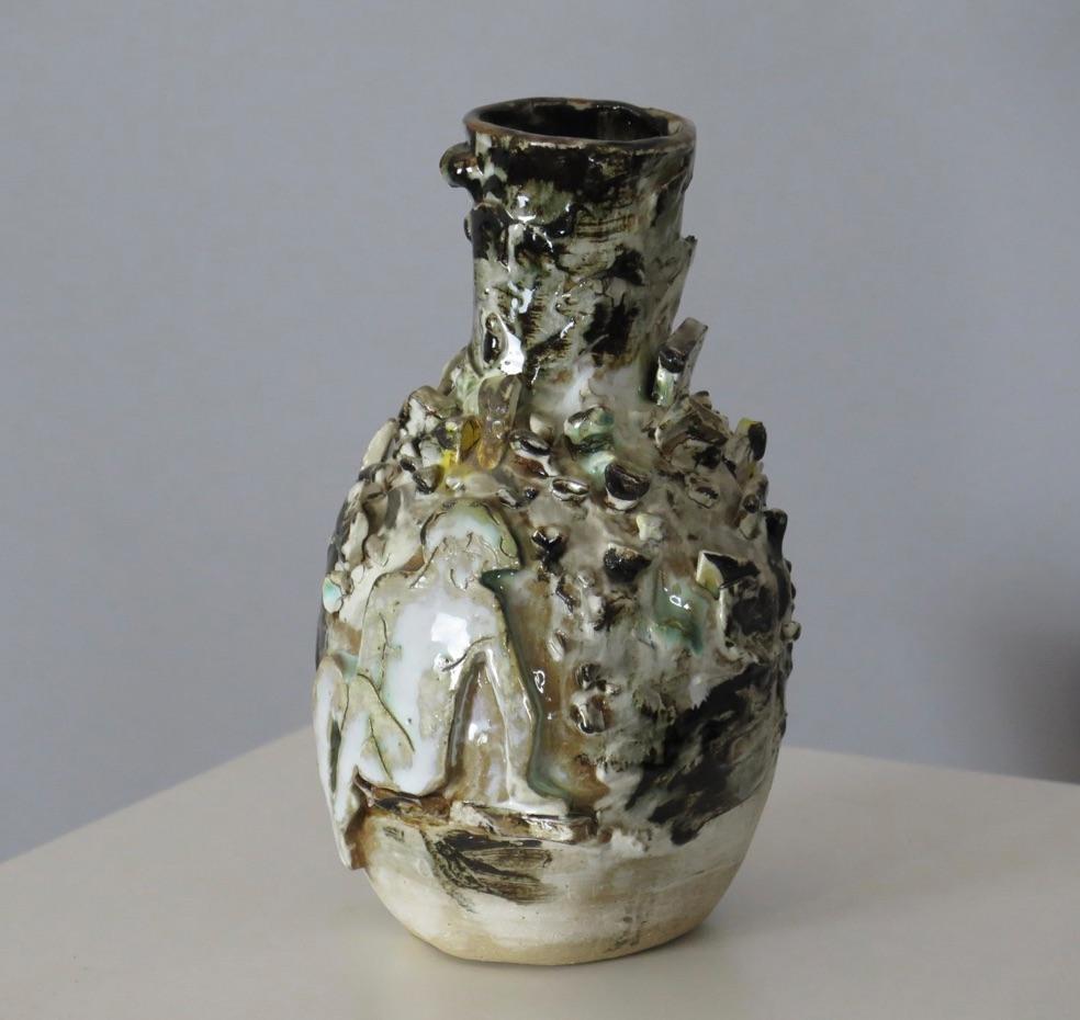 Fired ‘Narciso’ Vessel by Gianfranco Briceño For Sale