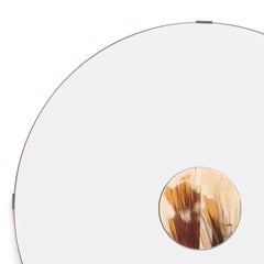 Narciso Wall Mirror in Horn and Chromed Brass, Mod. 1371