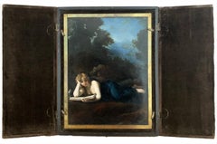 Narcisse Diaz De La Pena "Mary Magdalene Reading" Copper Panel