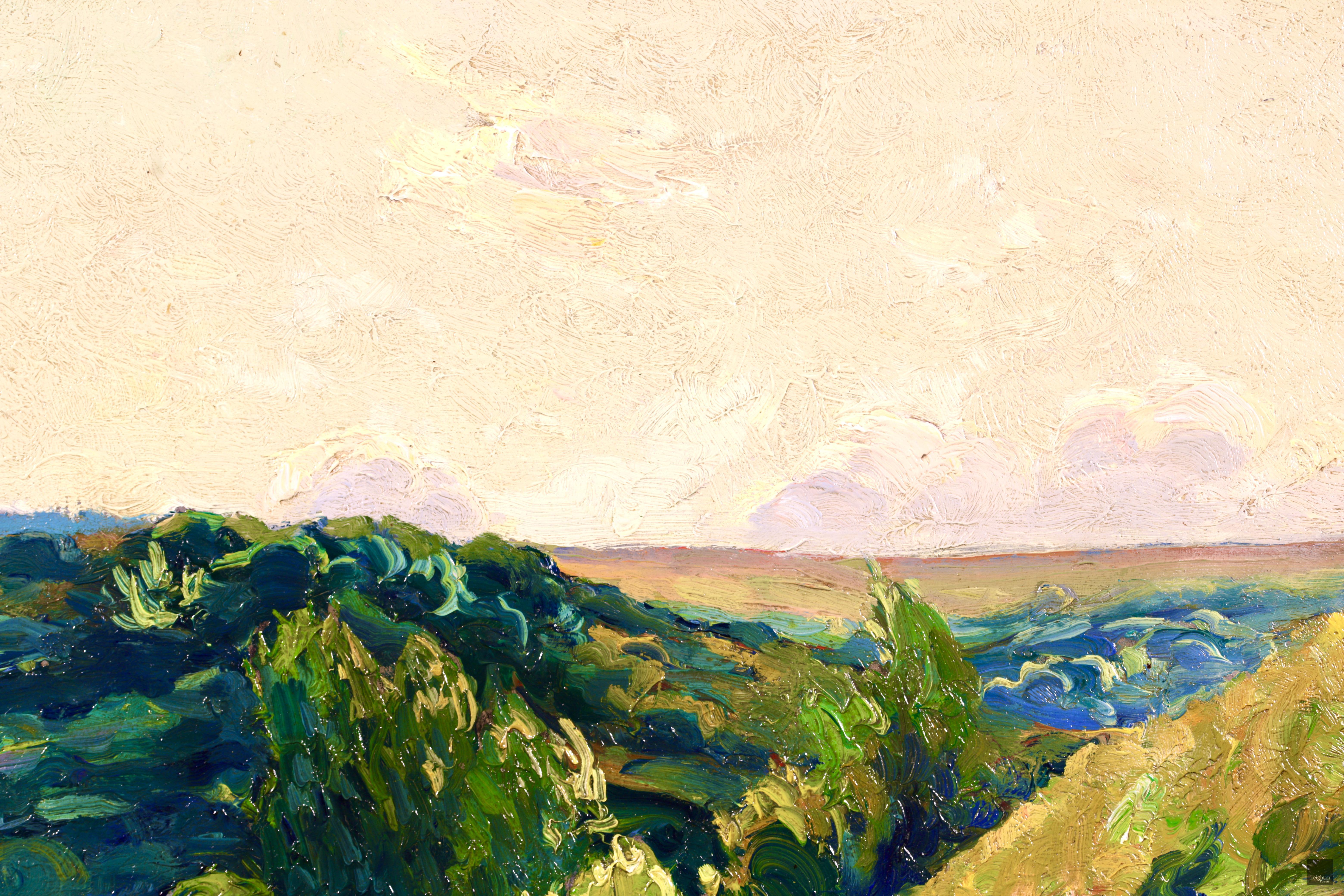 La Vallee D'Antifer - Post Impressionist Oil, Landscape by Narcisse Guilbert 2