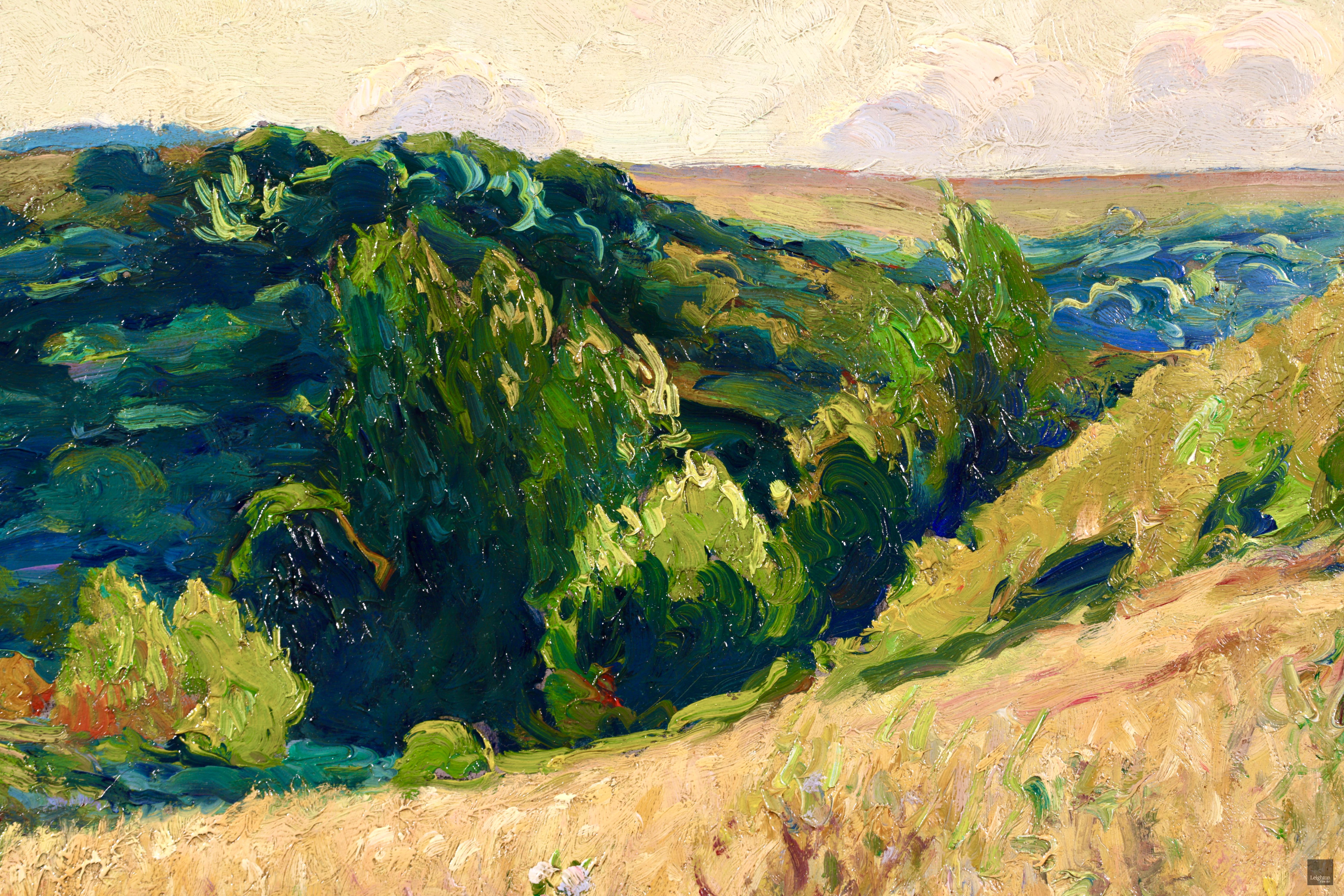 La Vallee D'Antifer - Post Impressionist Oil, Landscape by Narcisse Guilbert 3