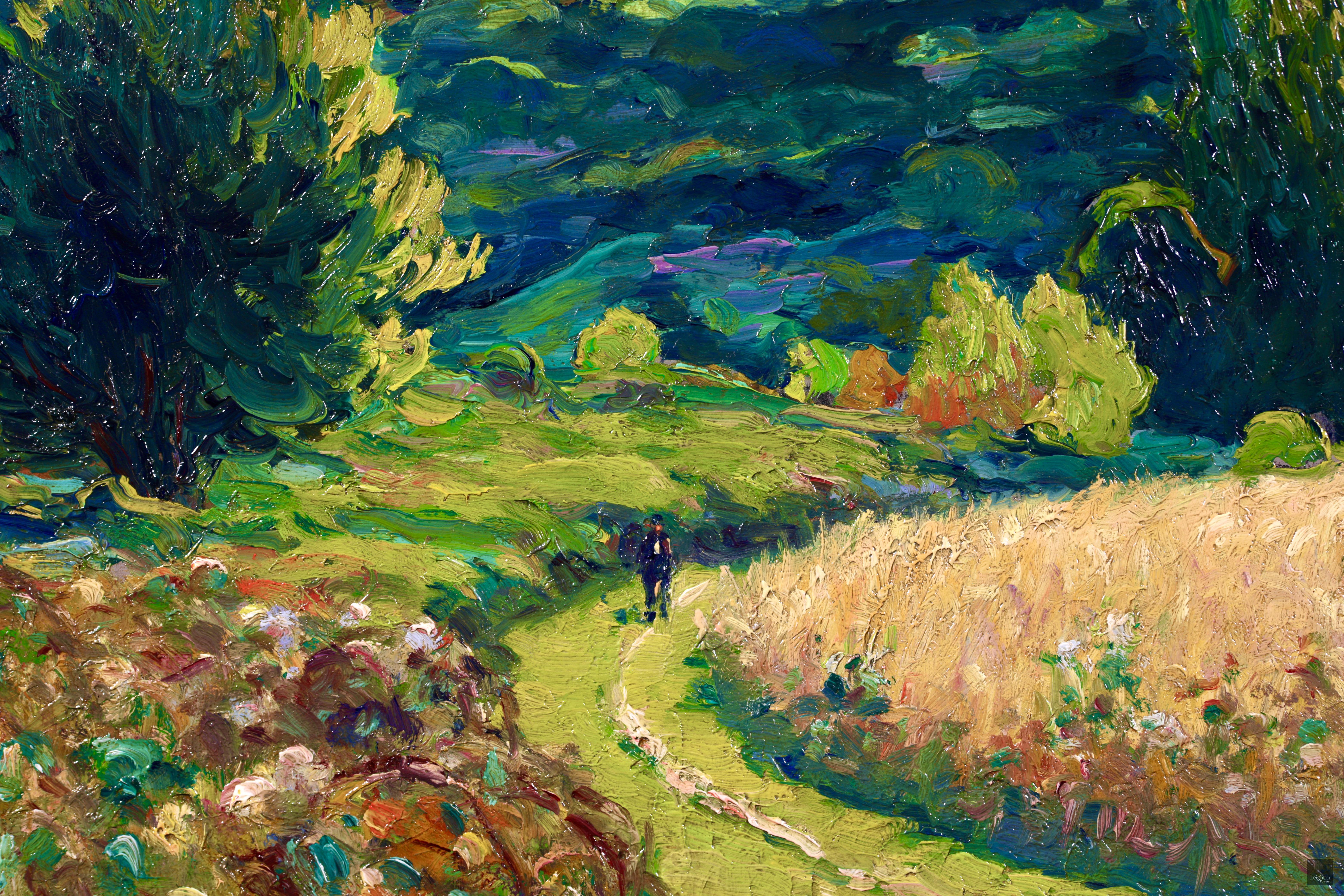 La Vallee D'Antifer - Post Impressionist Oil, Landscape by Narcisse Guilbert 5