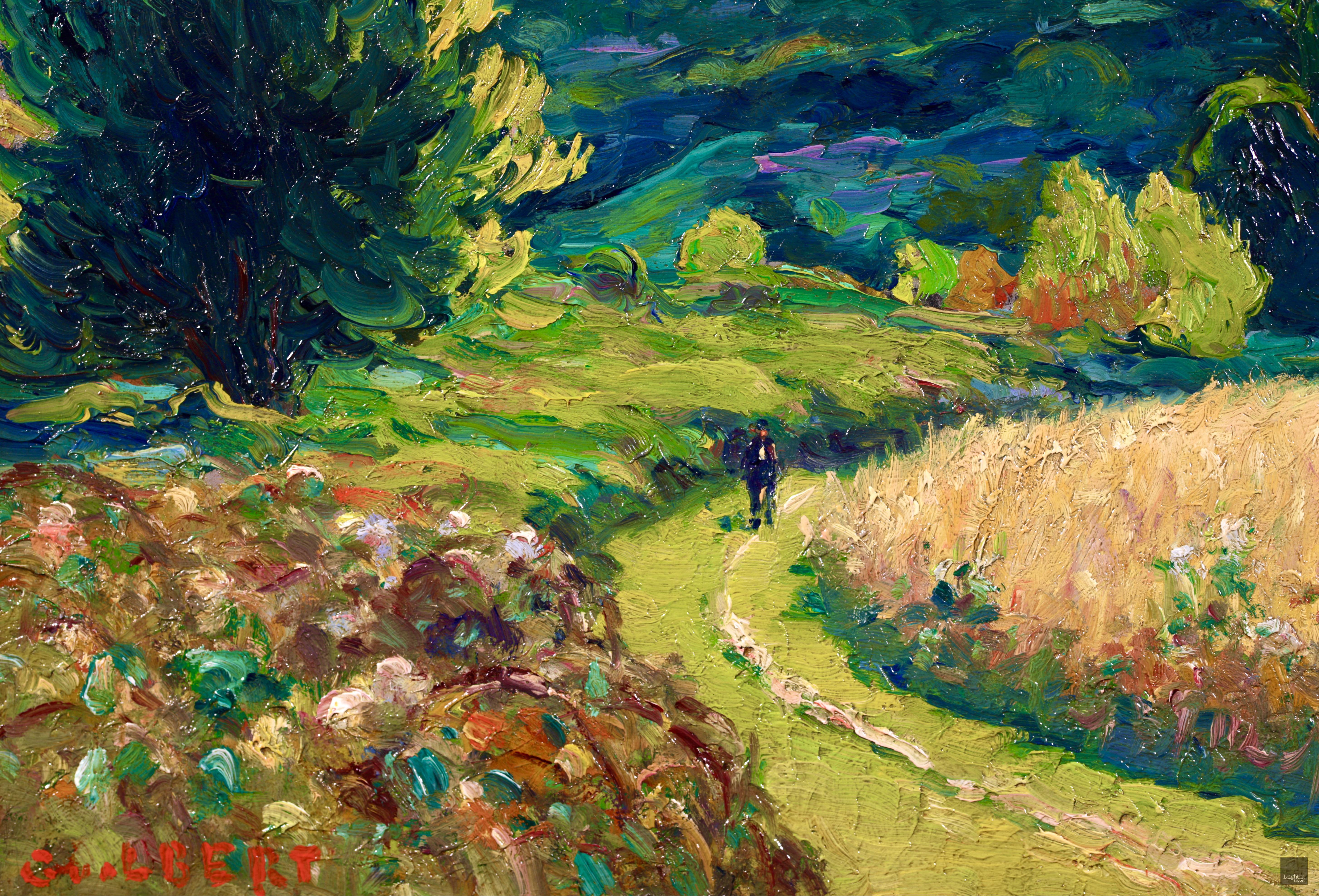 La Vallee D'Antifer - Post Impressionist Oil, Landscape by Narcisse Guilbert 6