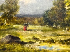 FORET DE FONTAINEBLEAU 19th C French Barbizon small oil pntg signed & published