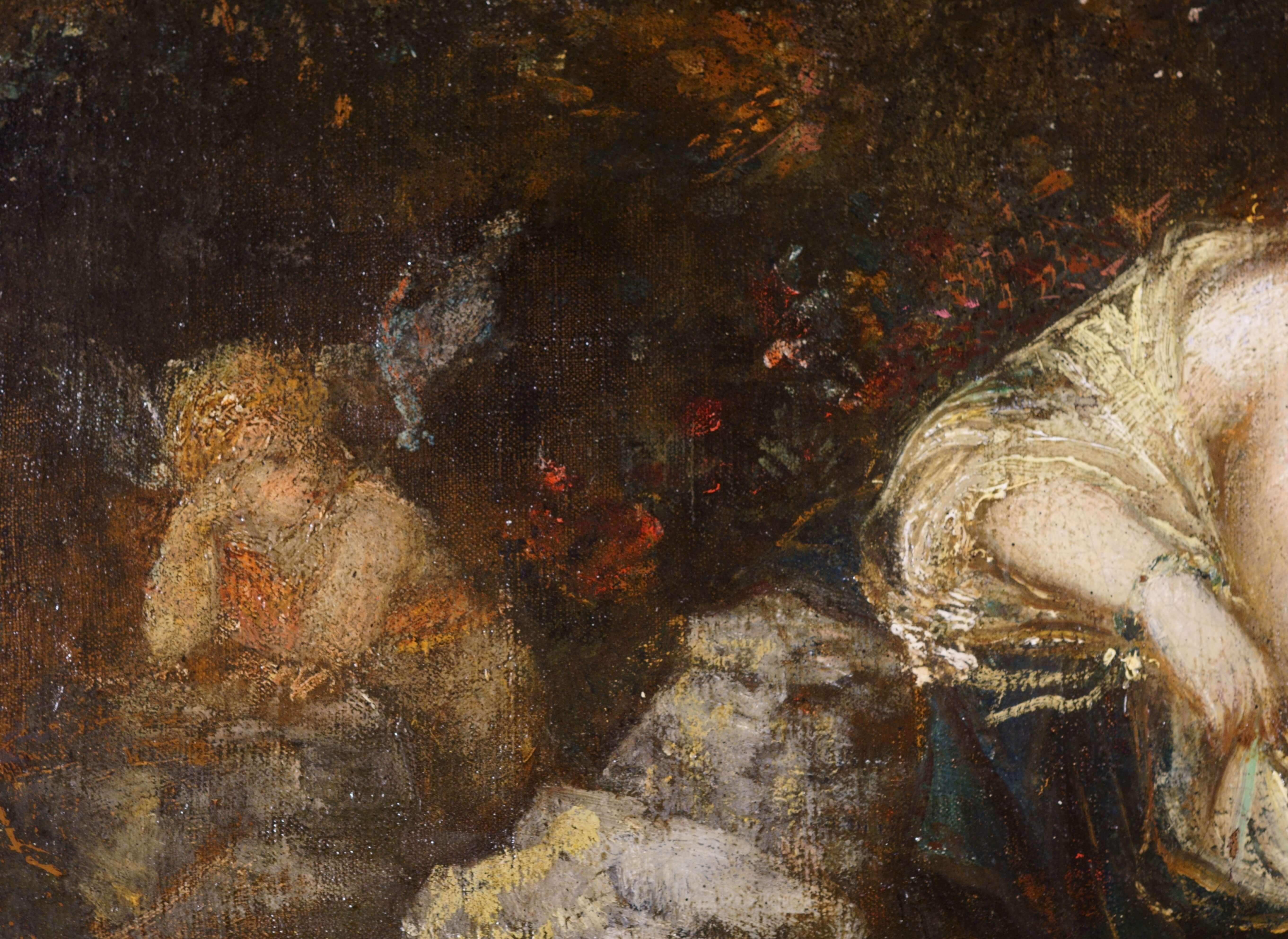 Narcisse Díaz de la Peña, 'Ninfas en el bosque'. Óleo sobre lienzo firmado 