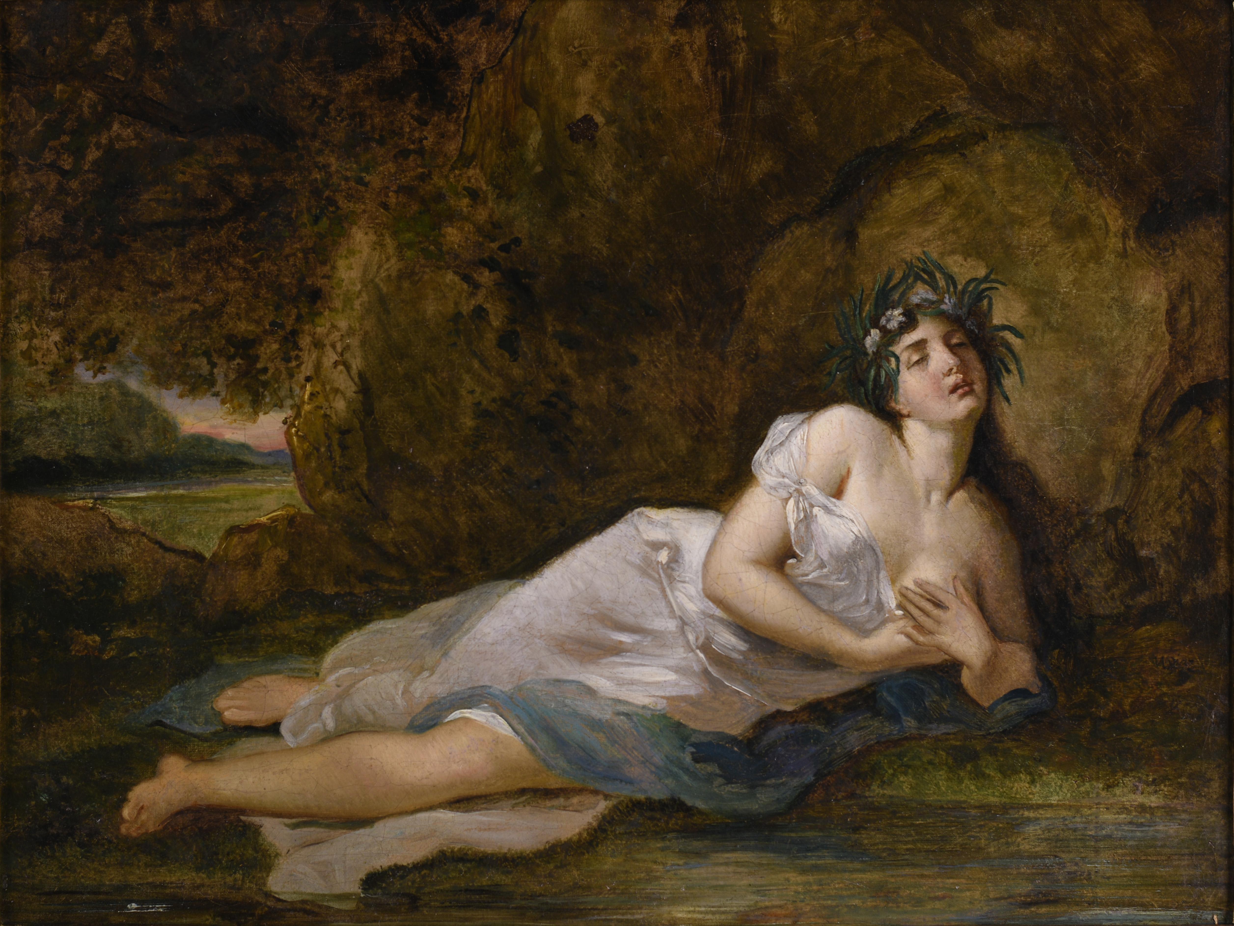 Nymph in the woods, by Diaz de la Peña. French Barbizon school. - Painting by Narcisse Virgilio Díaz de la Peña