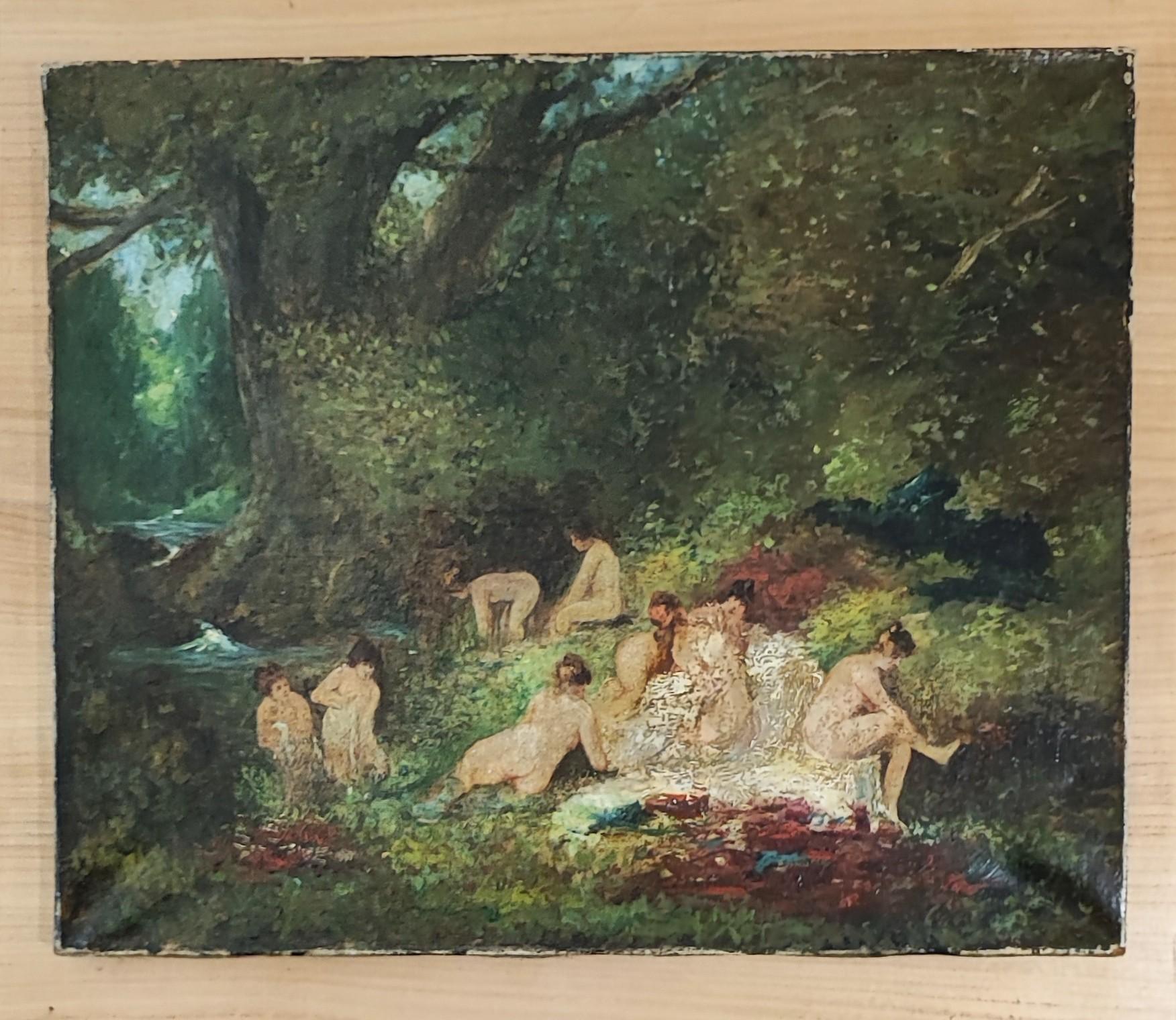 Nymphen am Fluss – Painting von Narcisse Virgilio Díaz de la Peña