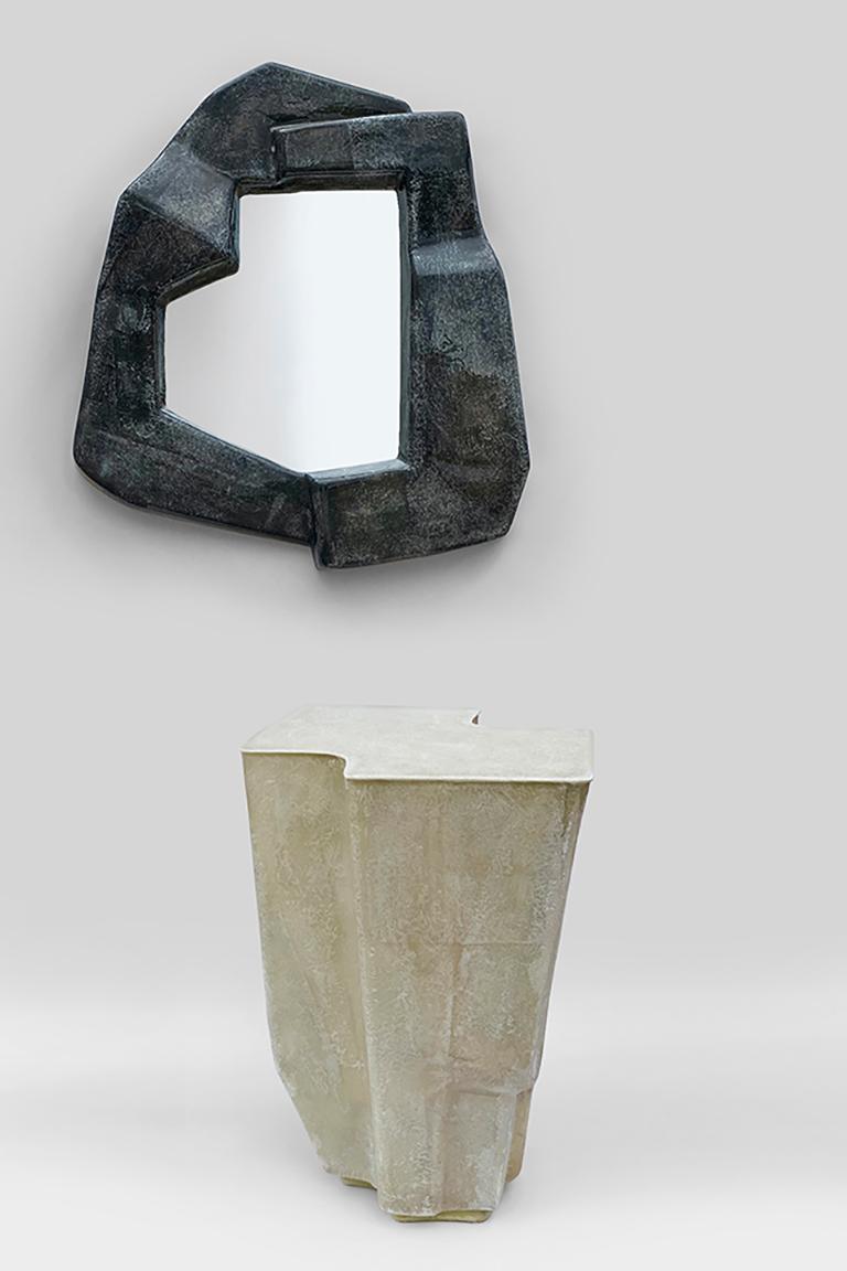 Brutalist Narcissi Wall Mirror in Eclipse, handcrafted in Sweden by VAVA Objects For Sale