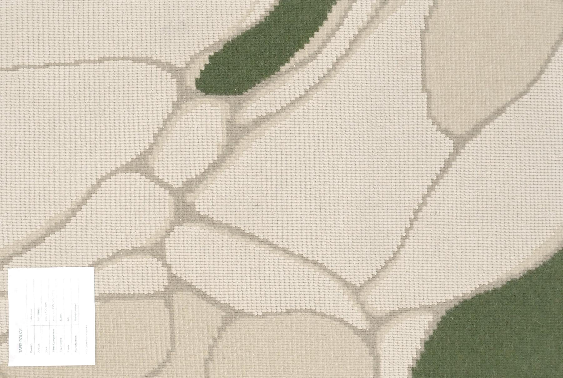 Tapis Rouge Narcissus Rug, Beige Green Abstract Floral Wool Blend Silk In New Condition For Sale In Seattle, WA