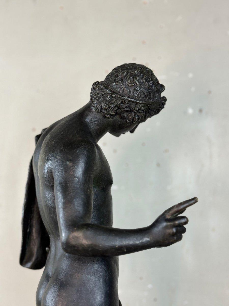 19th Century Narcissus, Bronze Excavated Black Patina For Sale