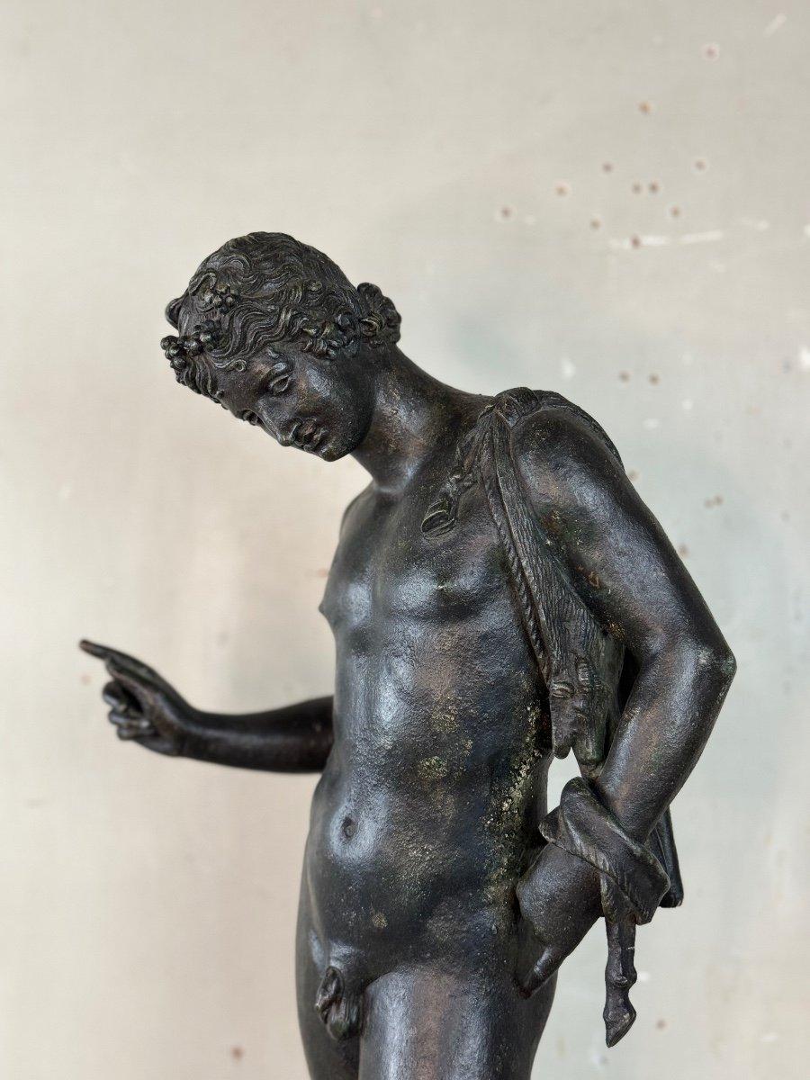 Narcissus, Bronze Excavated Black Patina For Sale 1