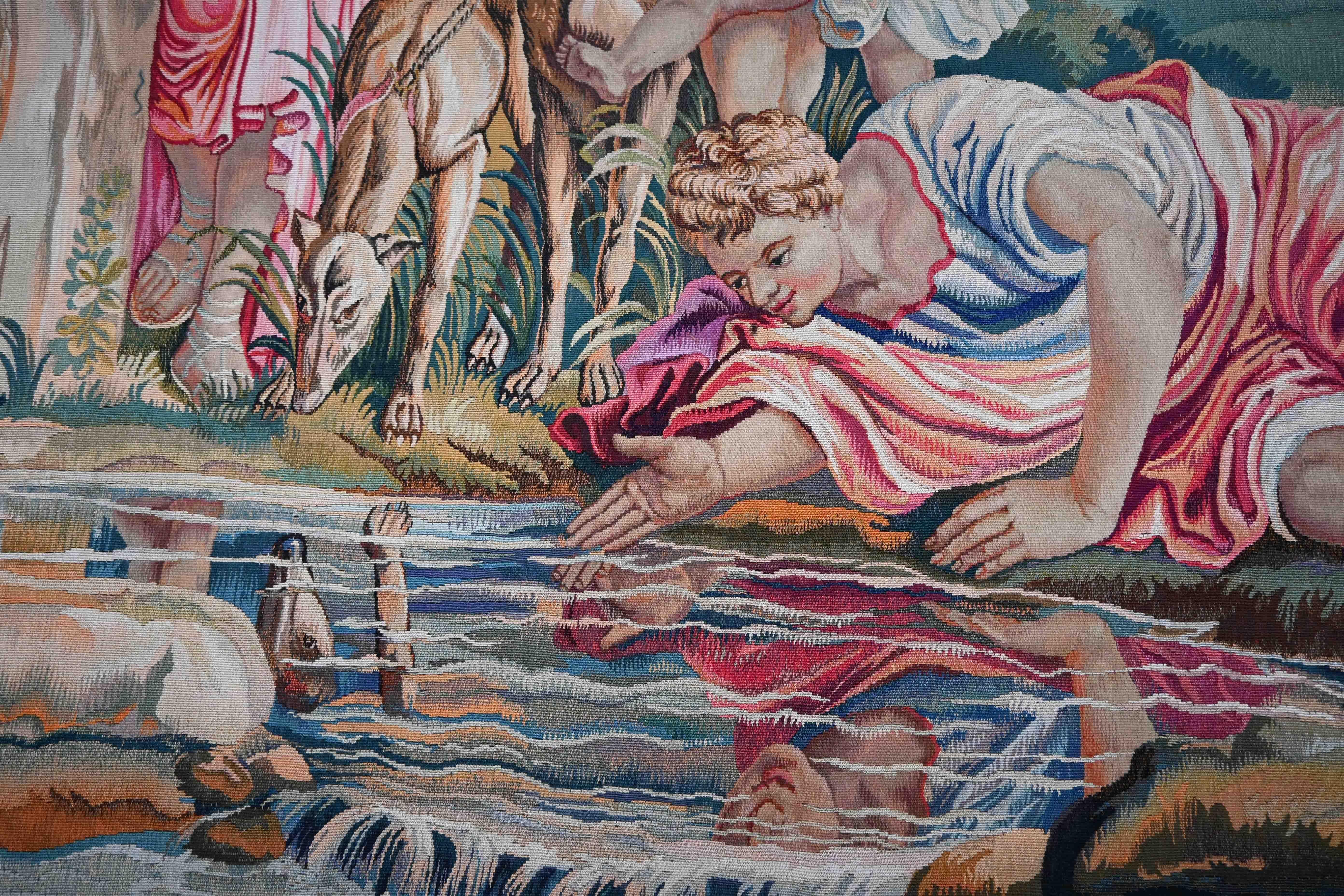 Francese Narciso che guarda se stesso nell'acqua, arazzo della manifattura di Beauvais - N 1546 in vendita