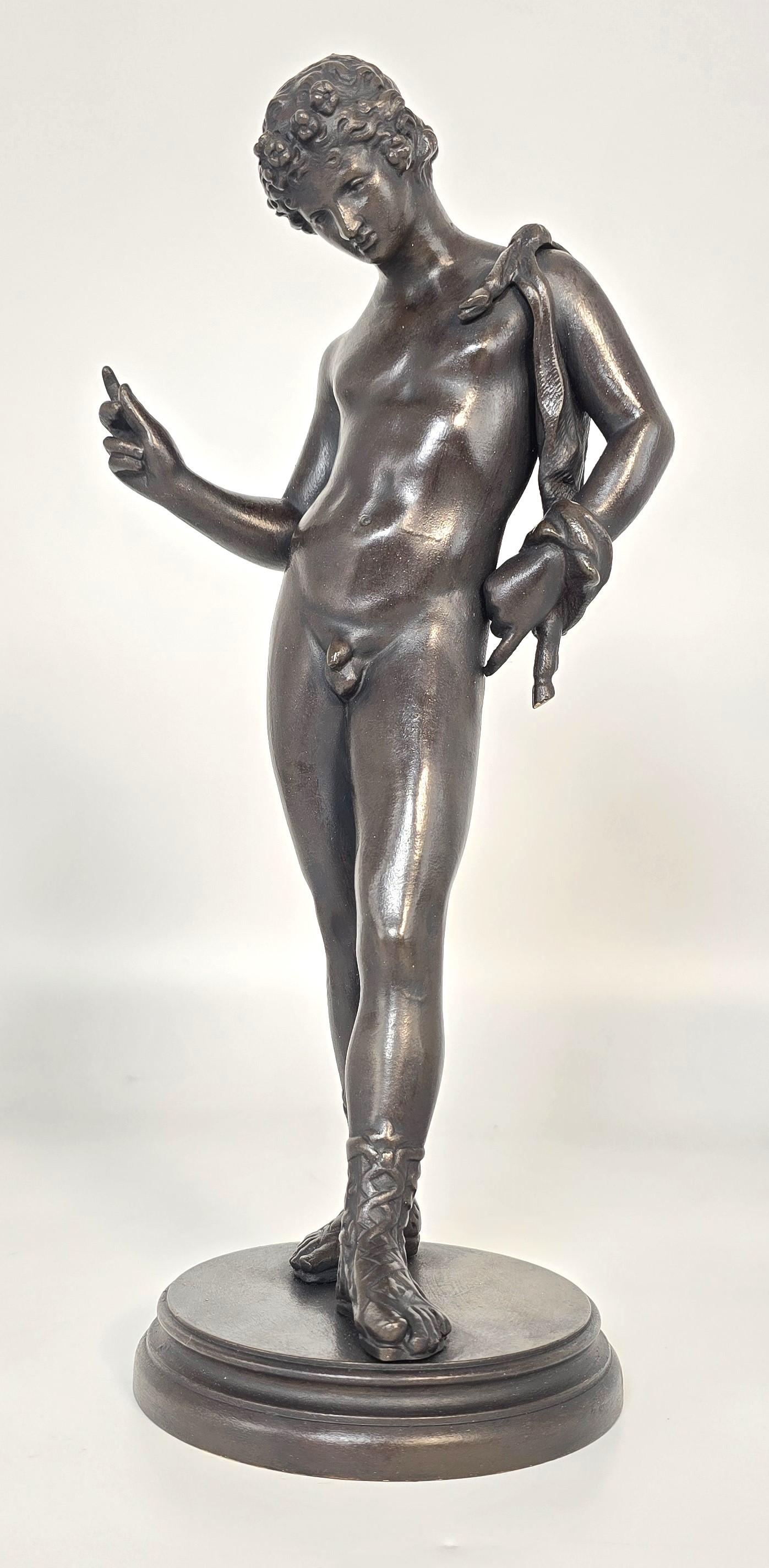 Narcisse, sculpture en bronze italienne de grand tour vers 1890 en vente 3