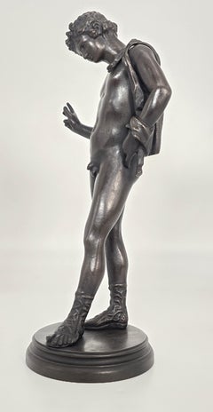 Narcissus, Italian grand tour bronze sculpture circa 1890