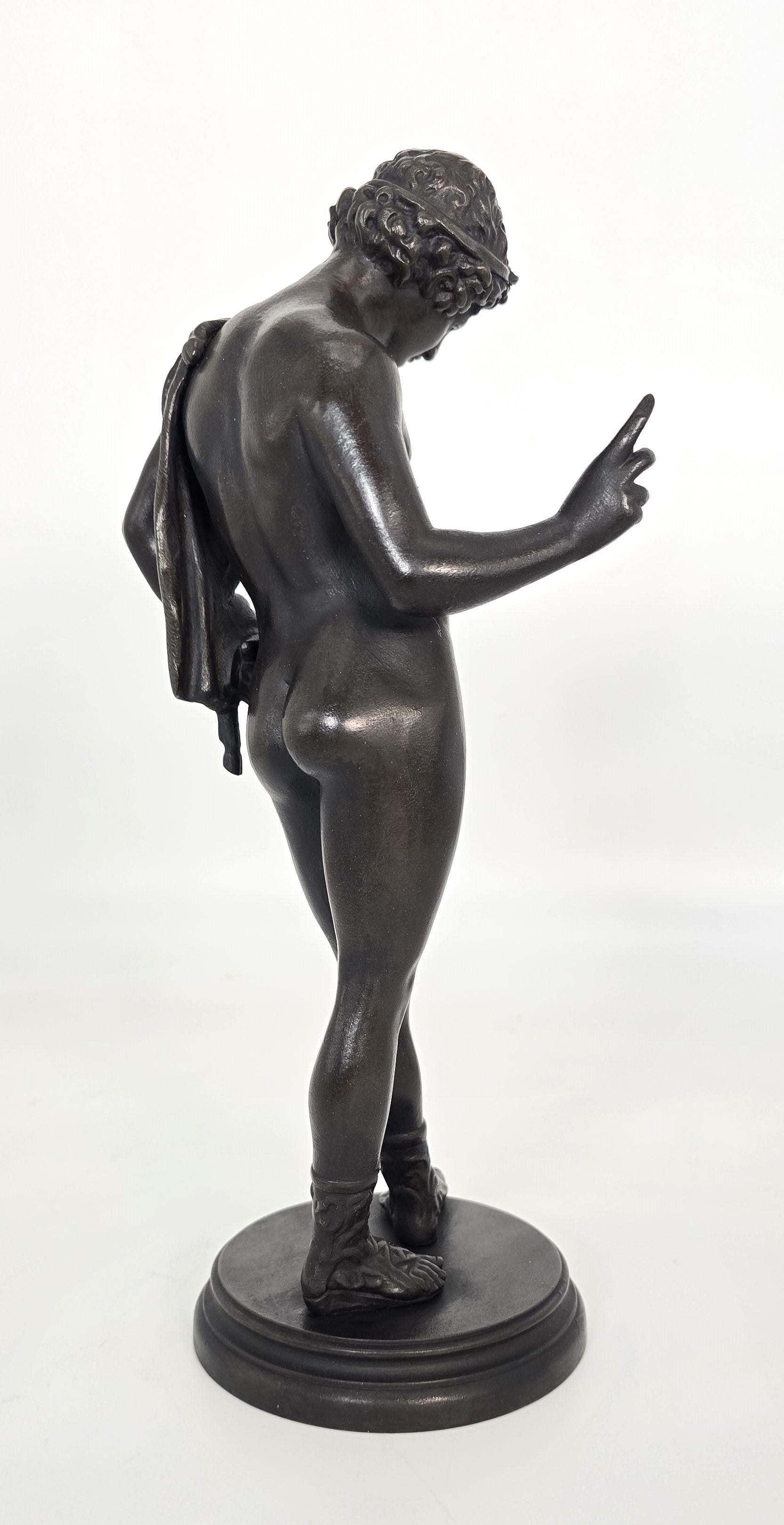 Narcisse, sculpture en bronze italienne de grand tour vers 1890 Bon état - En vente à Central England, GB