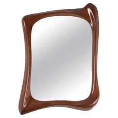 Narcissus wall mirror, Walnut stain, Ash wood by Amorph
