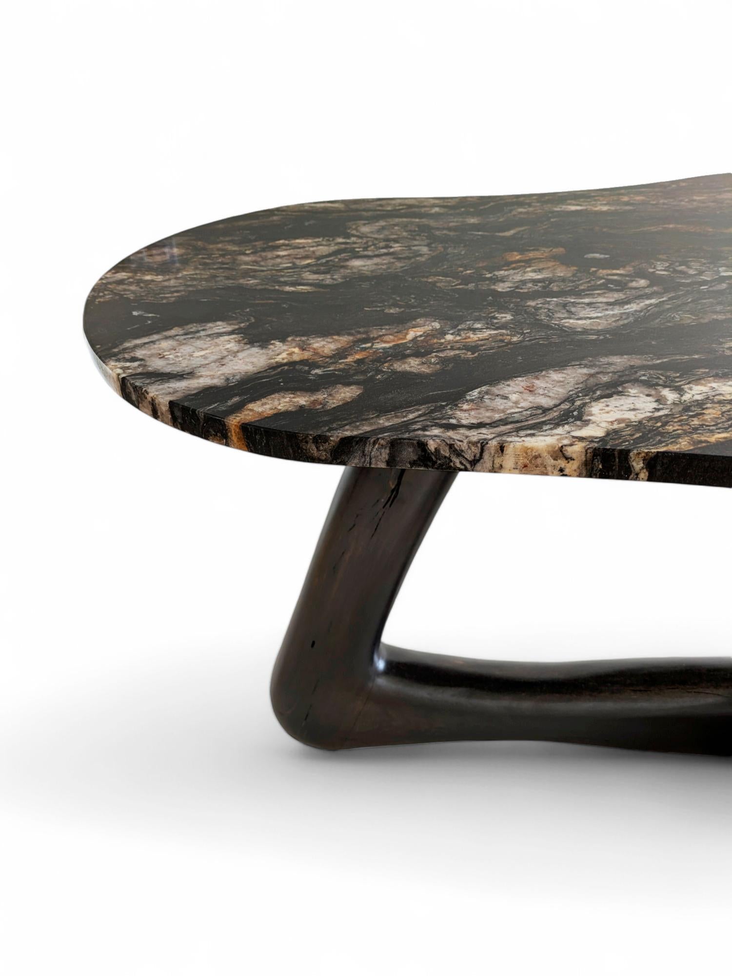 Post-Modern Narco Teak Collection Dining Table Pebble by AMBER x IÑIGO CALLEJA For Sale