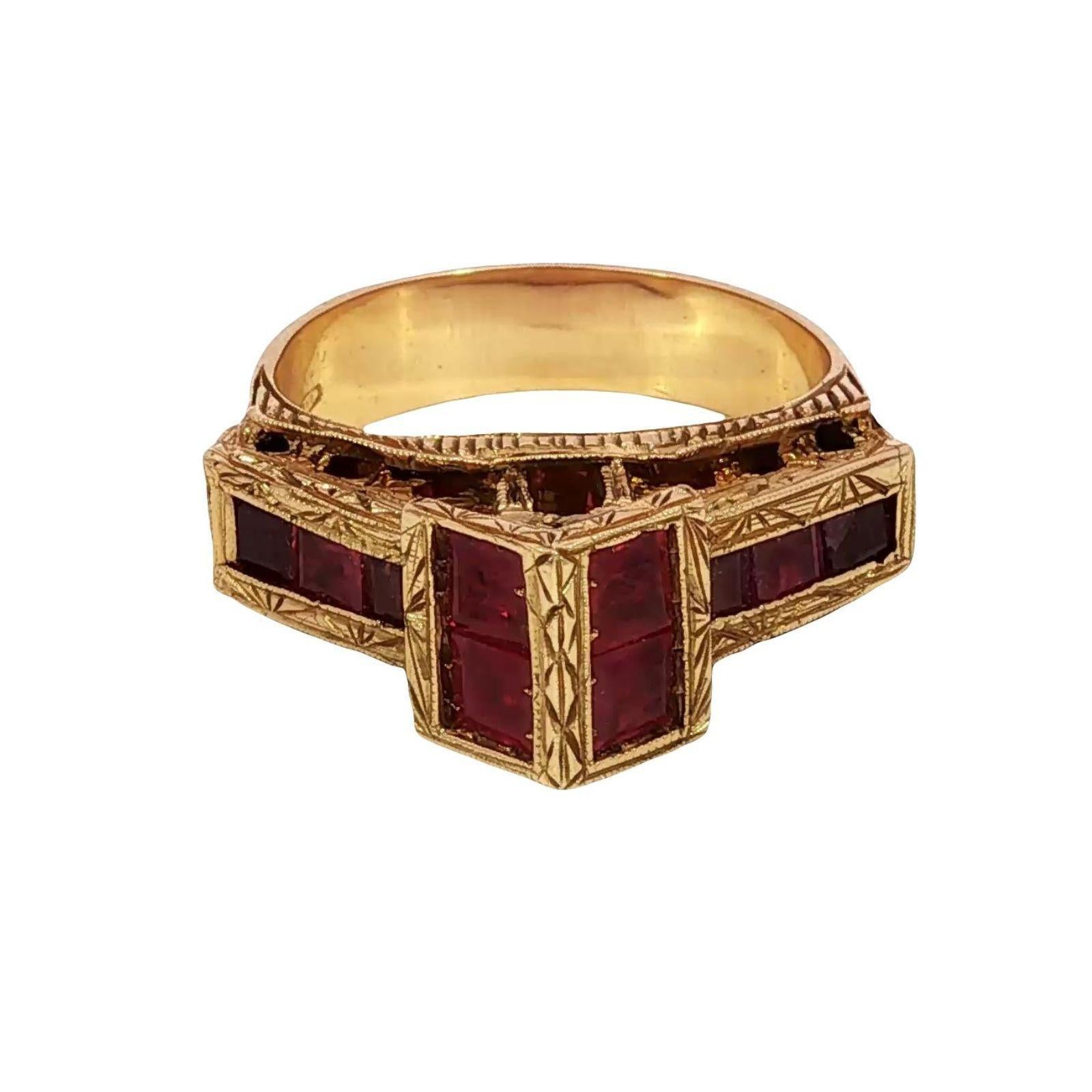 Nardi Gold Ruby Ring Rialto Yellow Gold ~1.12ctw Rubies Size 5.5 Pour femmes en vente
