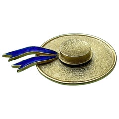 Nardi Gold and Enamel Hat Brooch