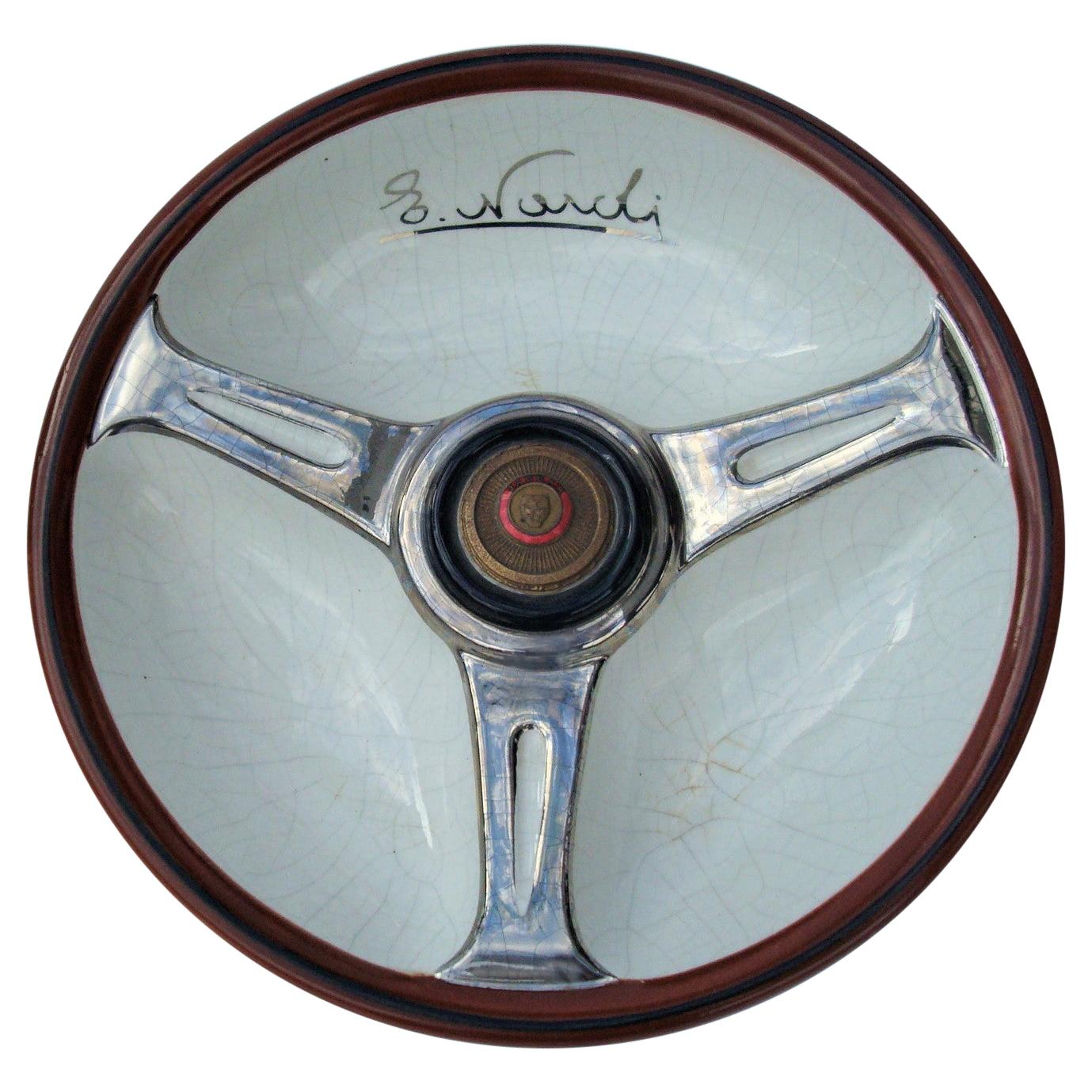 Nardi Jaguar Steering Wheel Ceramic Cigar Ashtray, Italy, ca. 1960's