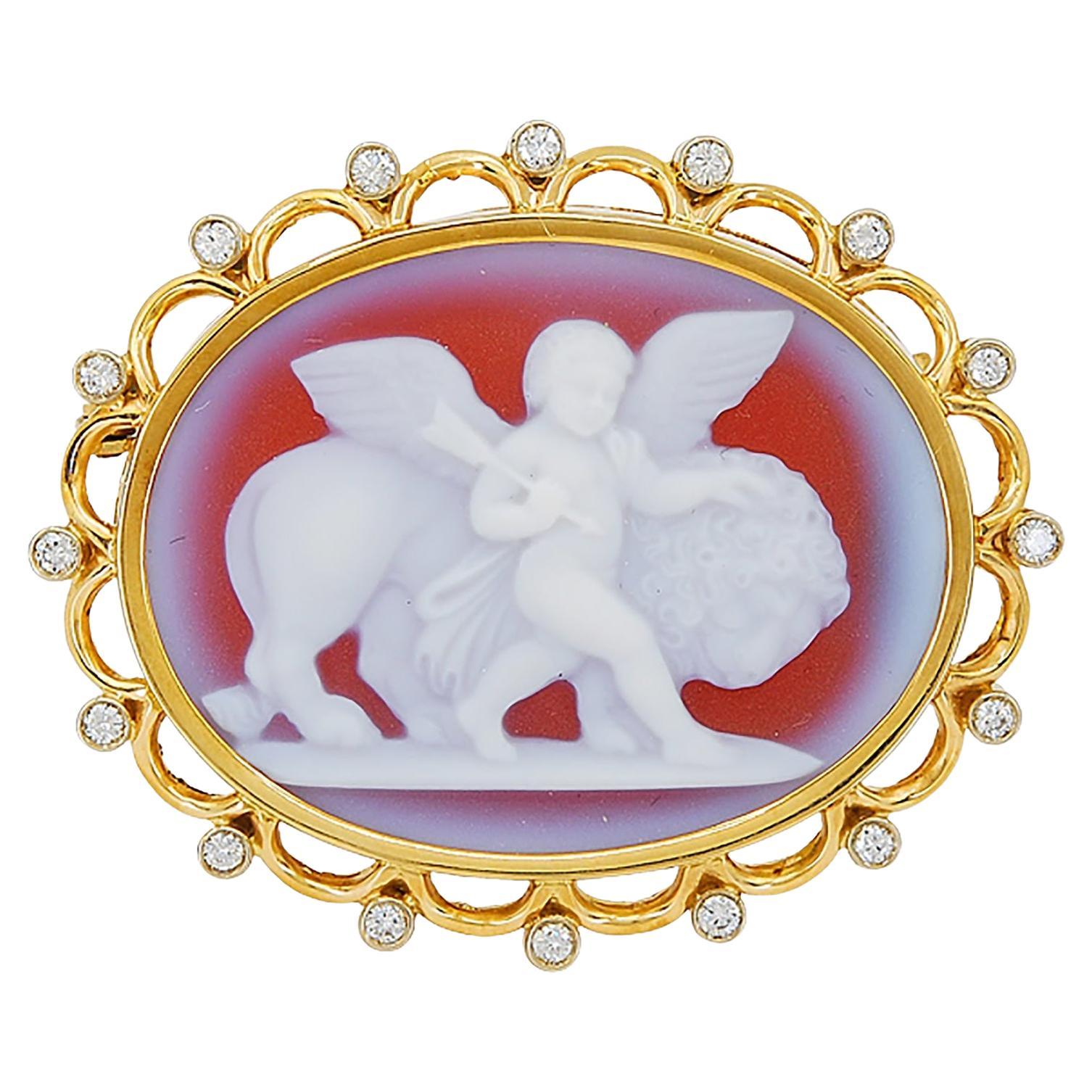 Nardi Love Conquers All Cameo Brooch For Sale