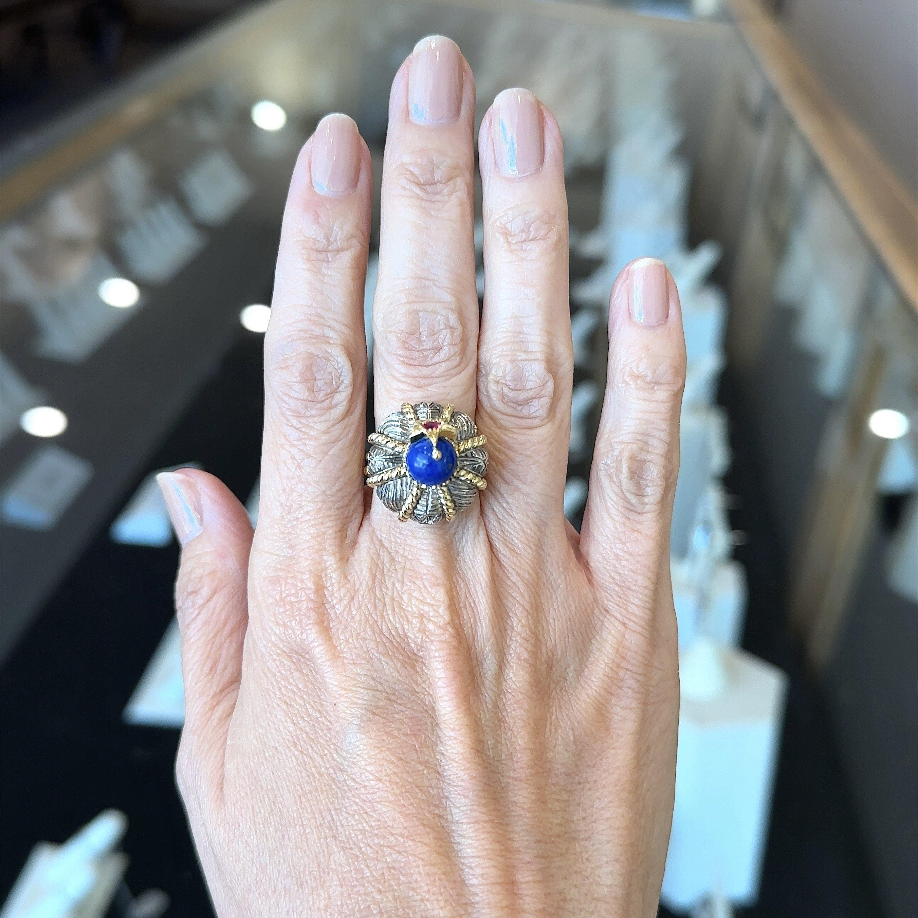 Nardi Venice Turbante Gemstone Ring, 18KT Yellow Gold and Sterling Silver 4