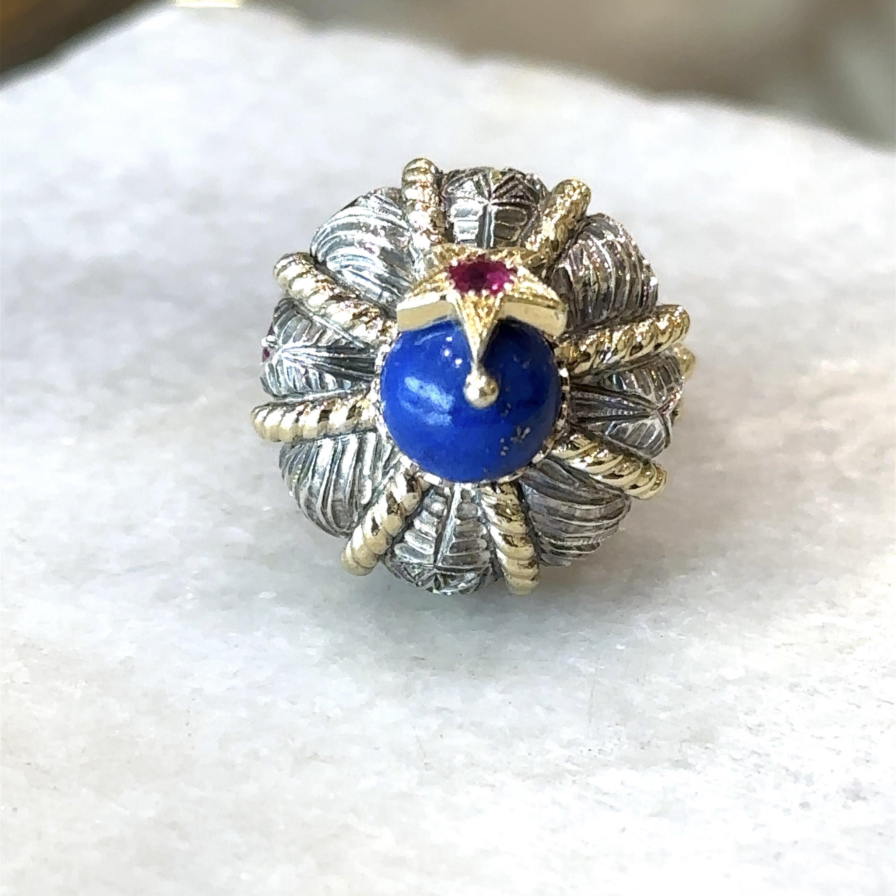 Nardi Venice Turbante Gemstone Ring, 18KT Yellow Gold and Sterling Silver 1