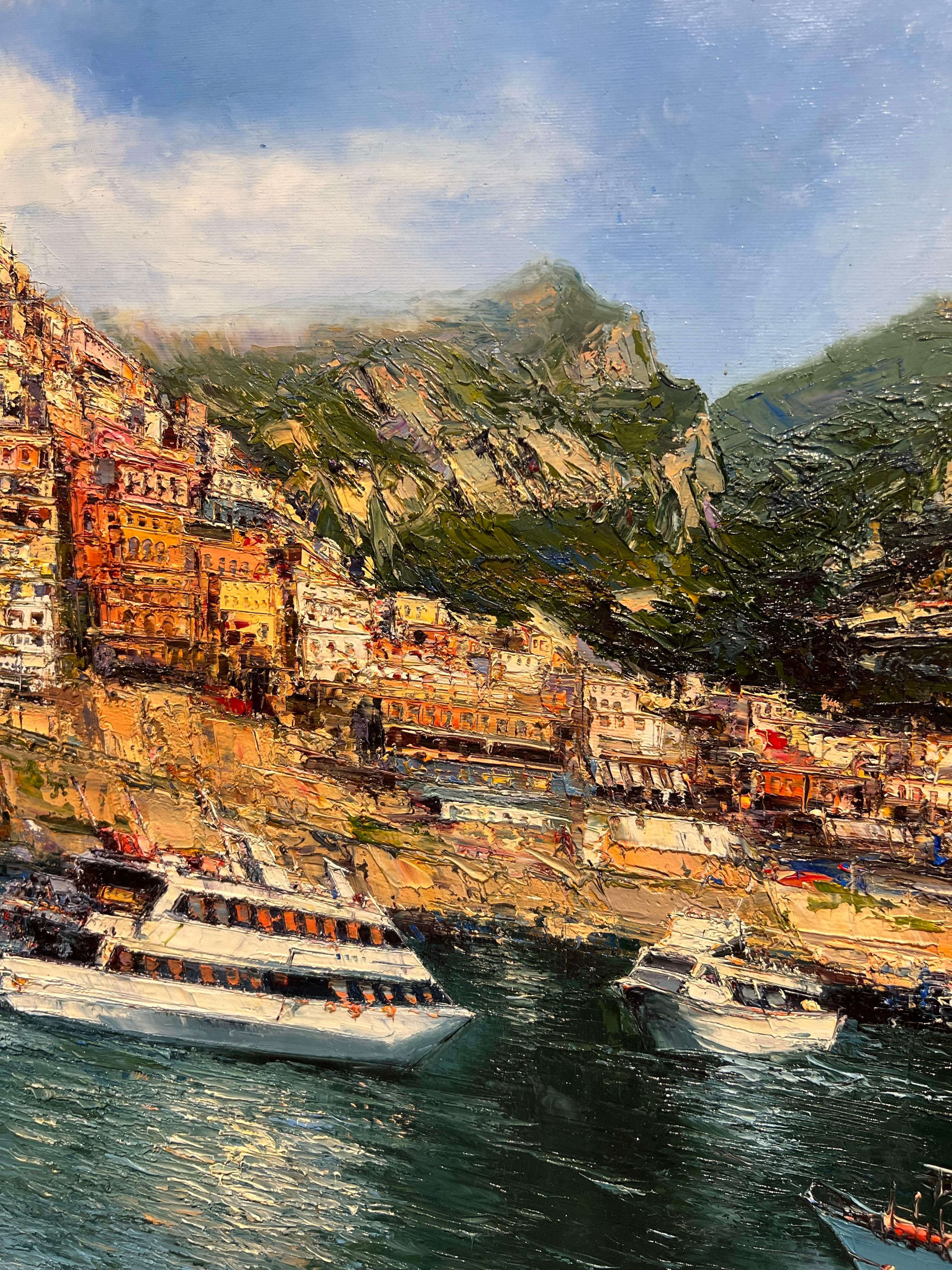 Amalfi, huile sur toile Peinture contemporaine d'Amalfi. 3