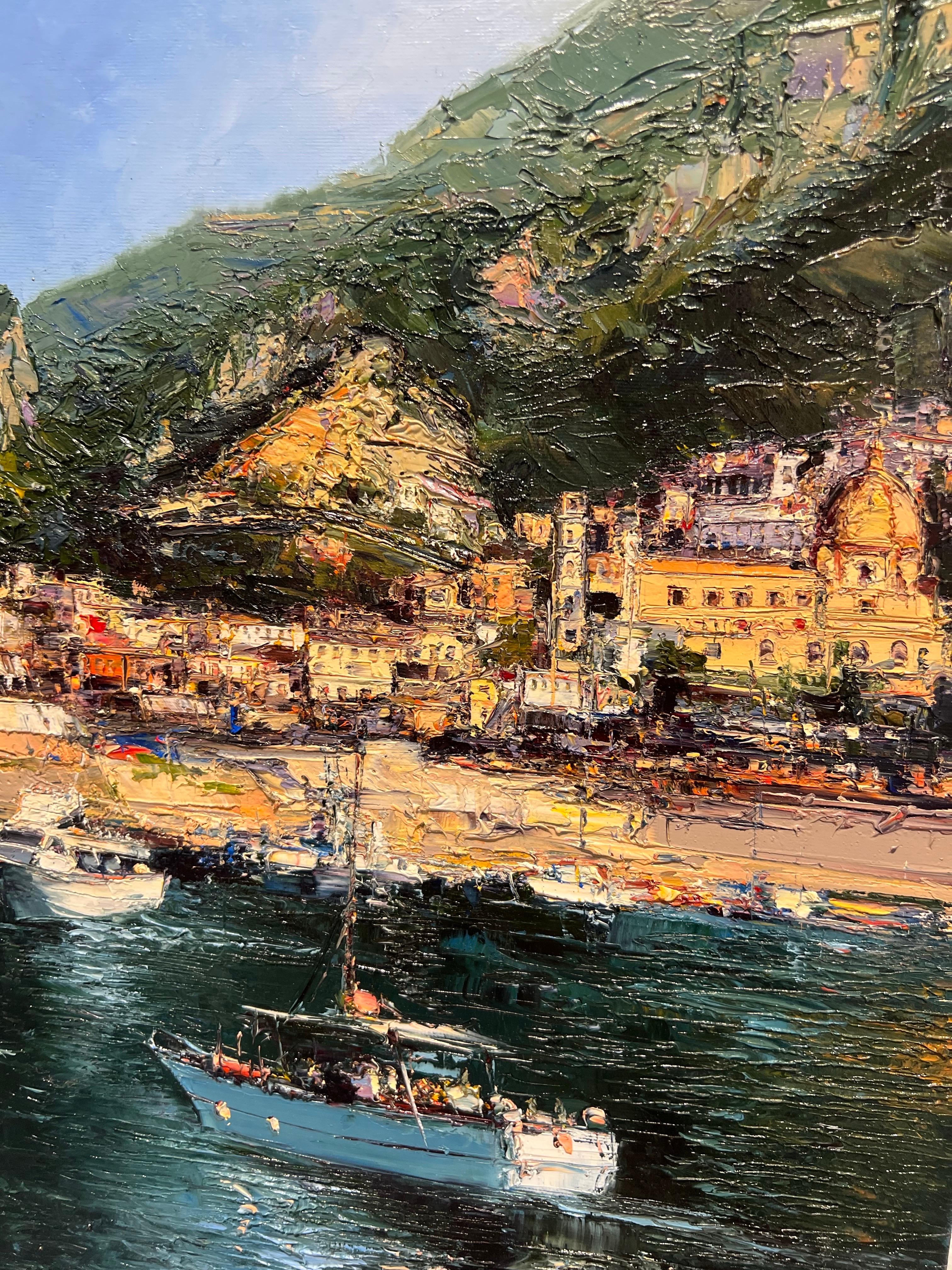 Amalfi, huile sur toile Peinture contemporaine d'Amalfi. 5