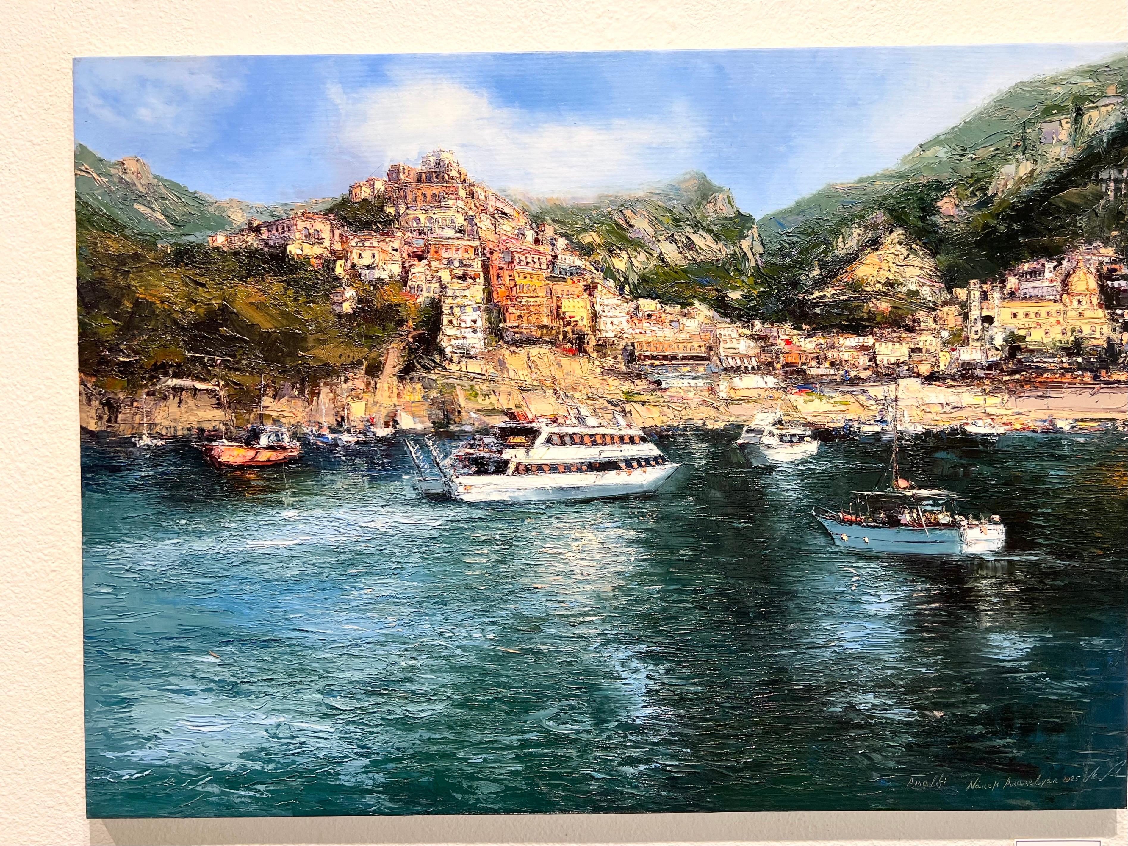 Amalfi, huile sur toile Peinture contemporaine d'Amalfi. 6