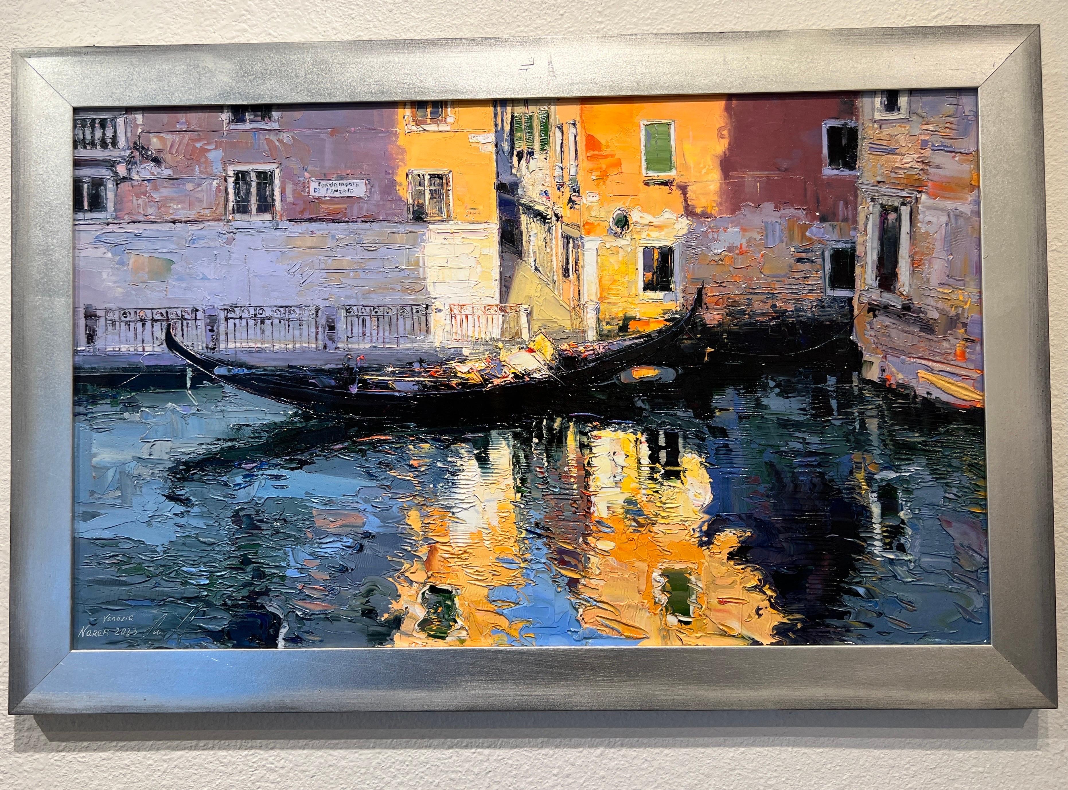 Contemporary art, Venezia, Gondola, Italy.  - Painting by Narek Arakelyan