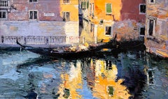 Zeitgenössische Kunst, Venezia, Gondola, Italien. 