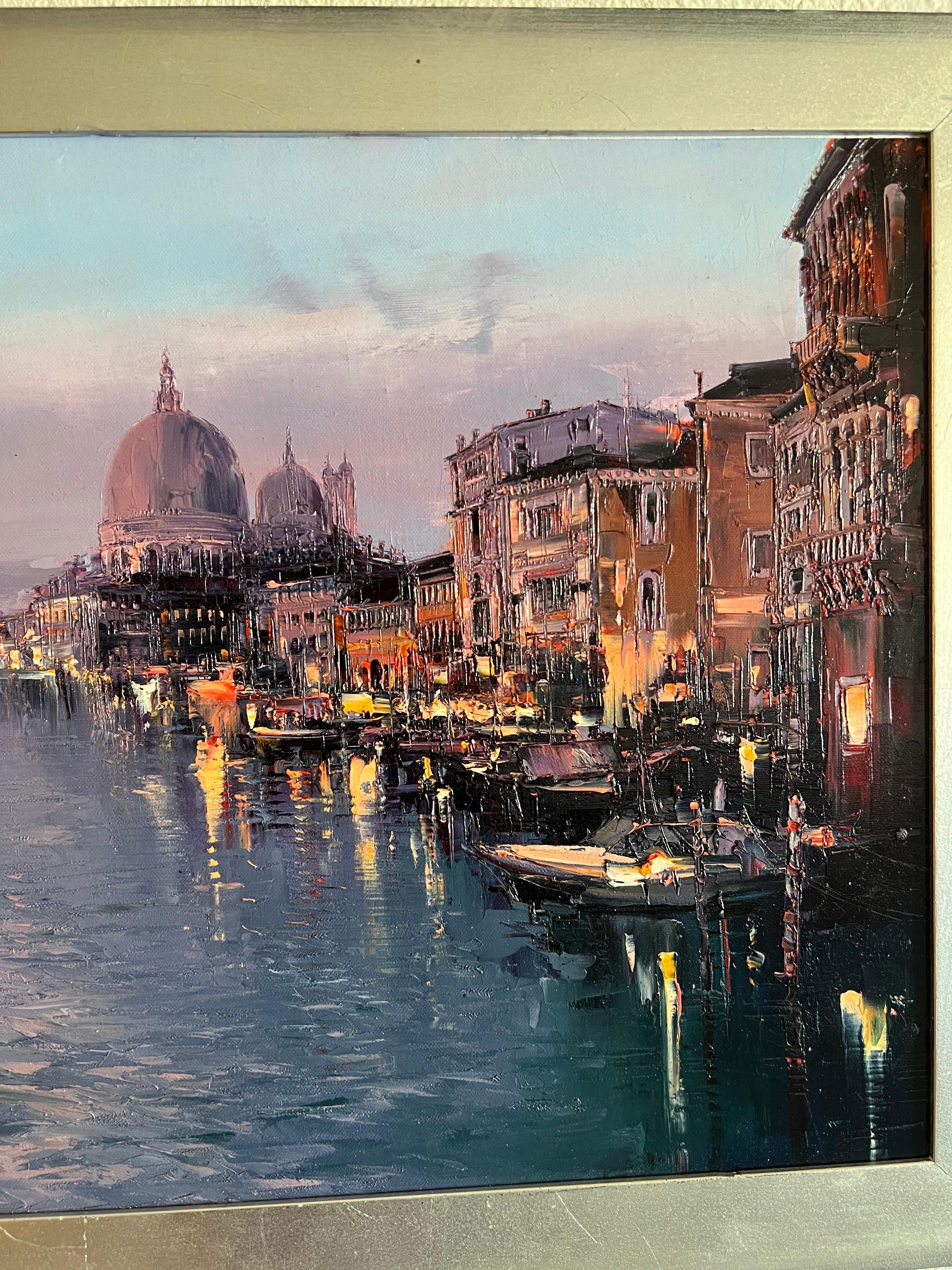 La ciudad metropolitana de Venecia está representada de un modo que hace que la ciudad parezca cálida y hermosa. Se notan las pinceladas expertas, suaves, delicadas y únicas del artista; incluso se aprecian los pequeños detalles. A todos nos vienen