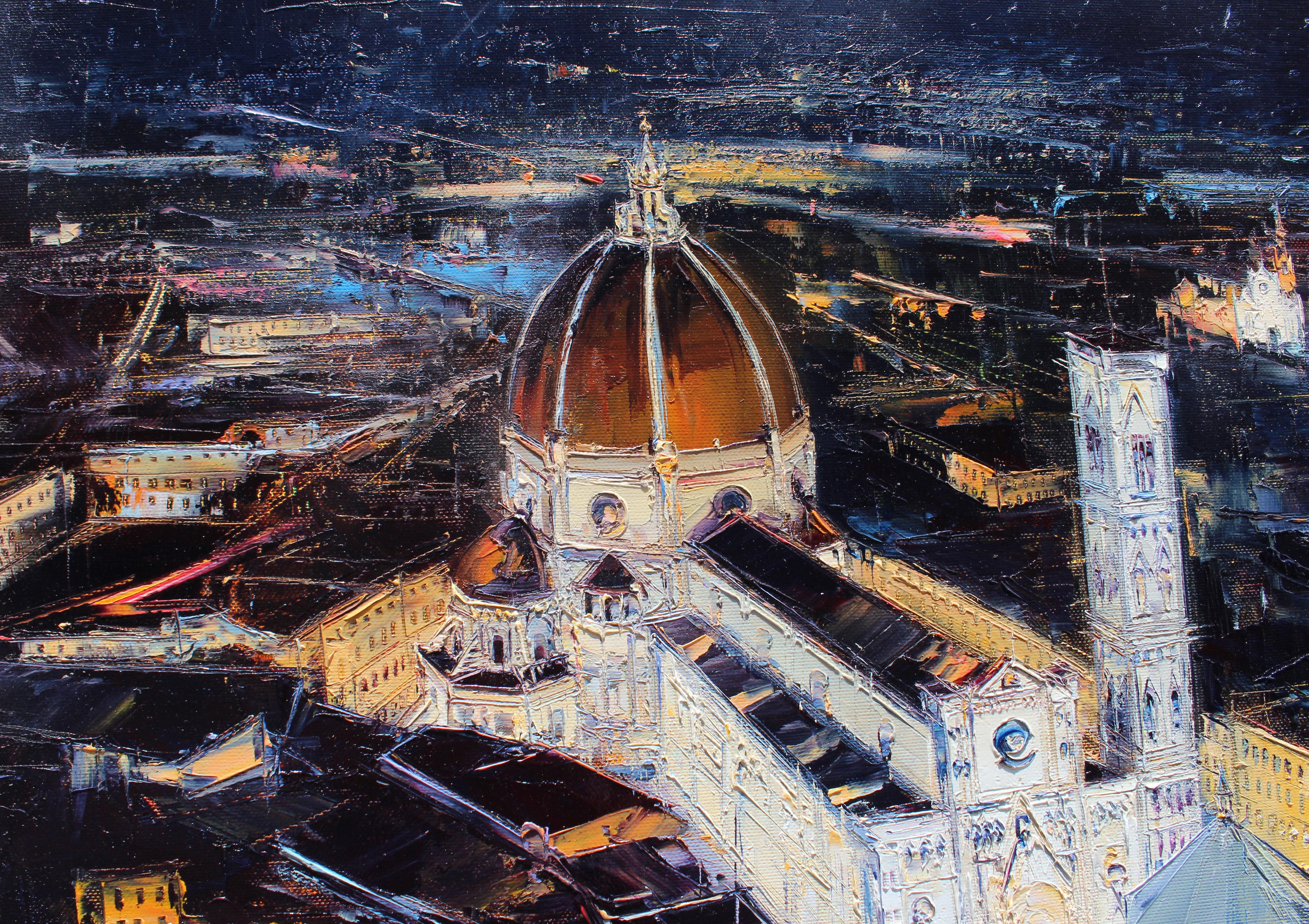 Contemporary, Firenze, Santa Maria Del Fiore, Italie. Vue d'Italie. - Painting de Narek Arakelyan