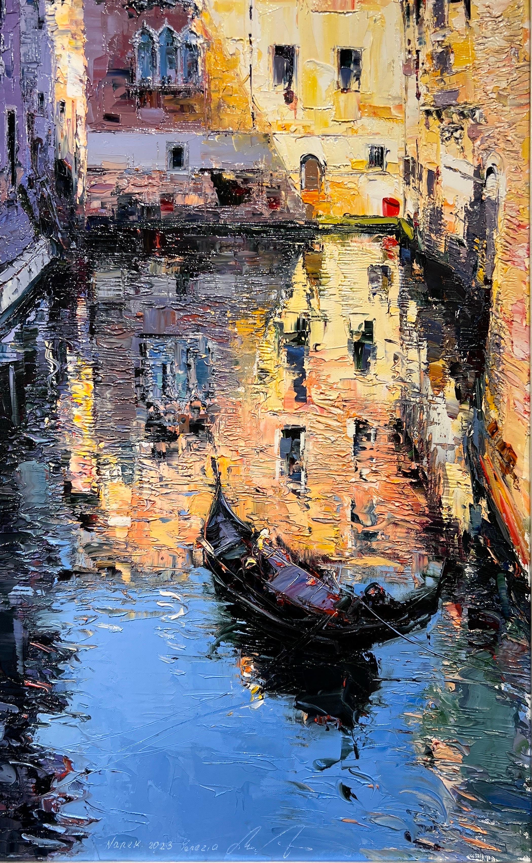 Narek Arakelyan Landscape Painting - Gondola Venezia II, Contemporary Art Venezia. 