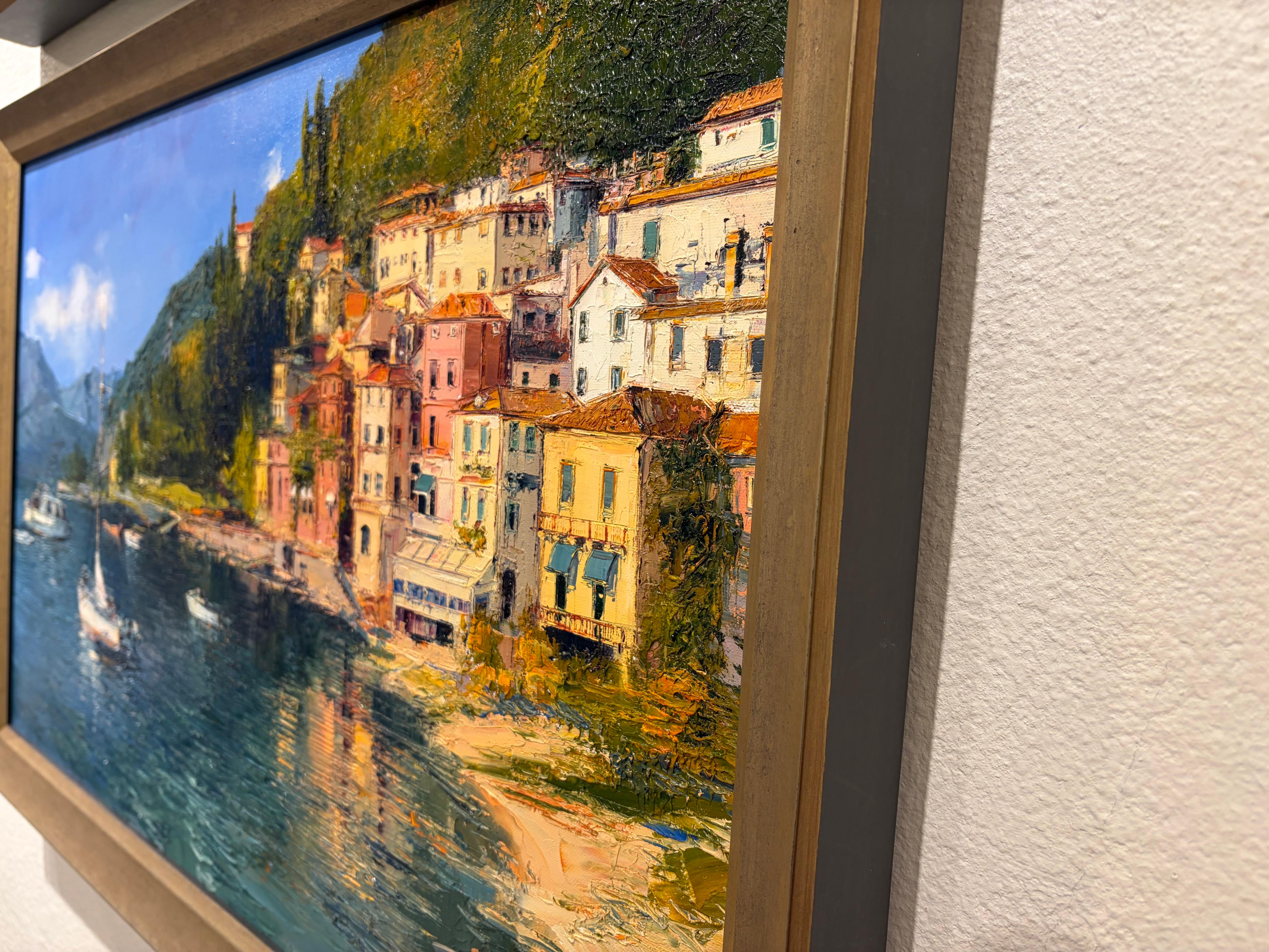 Comer See. Zeitgenössisches Ölgemälde vom Comer See (Impressionismus), Painting, von Narek Arakelyan