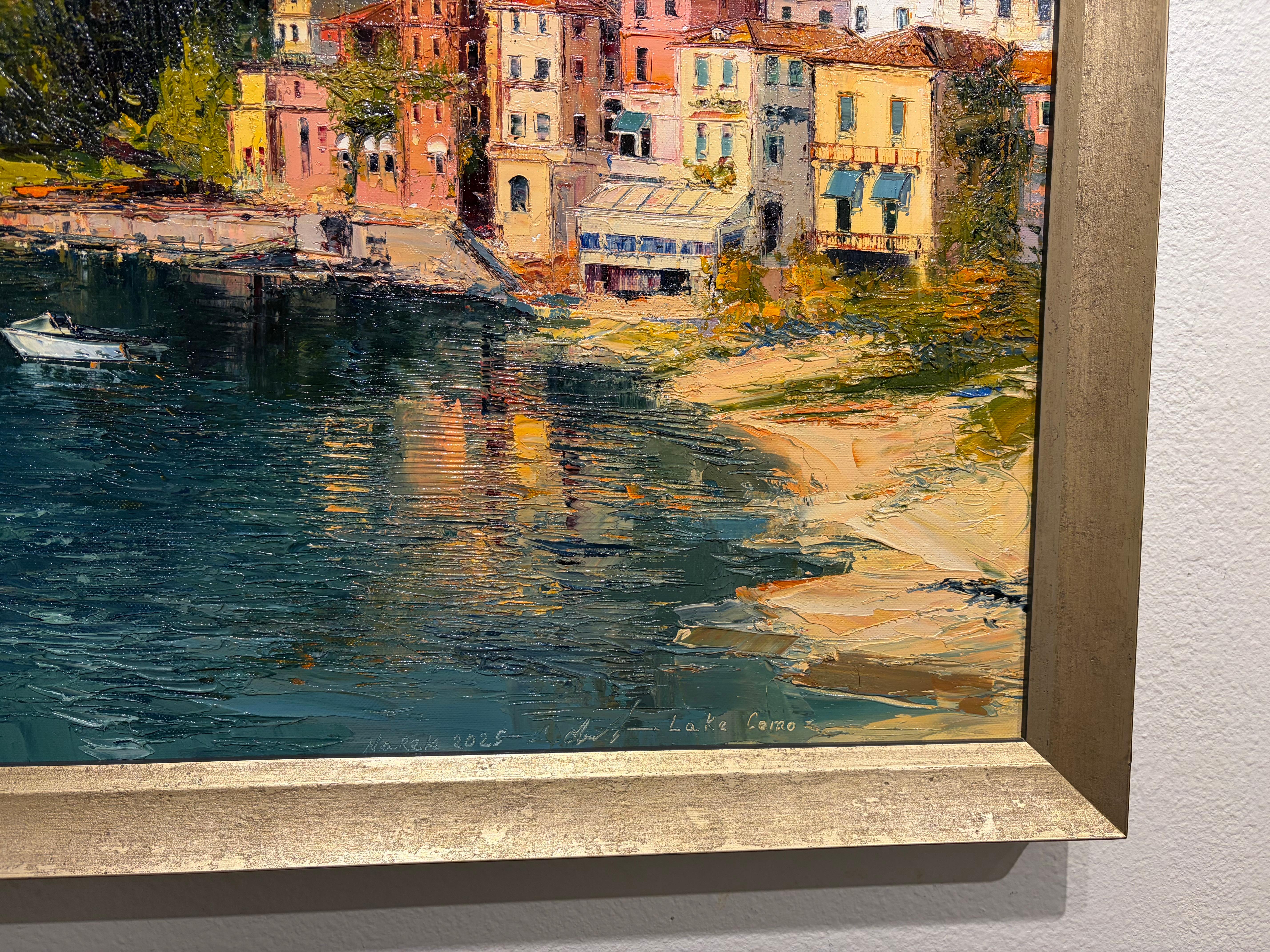 Comer See. Zeitgenössisches Ölgemälde vom Comer See im Angebot 1