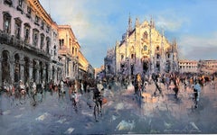 Milan, Metropolitan City of Milan on Counterparty look oil on canvas.