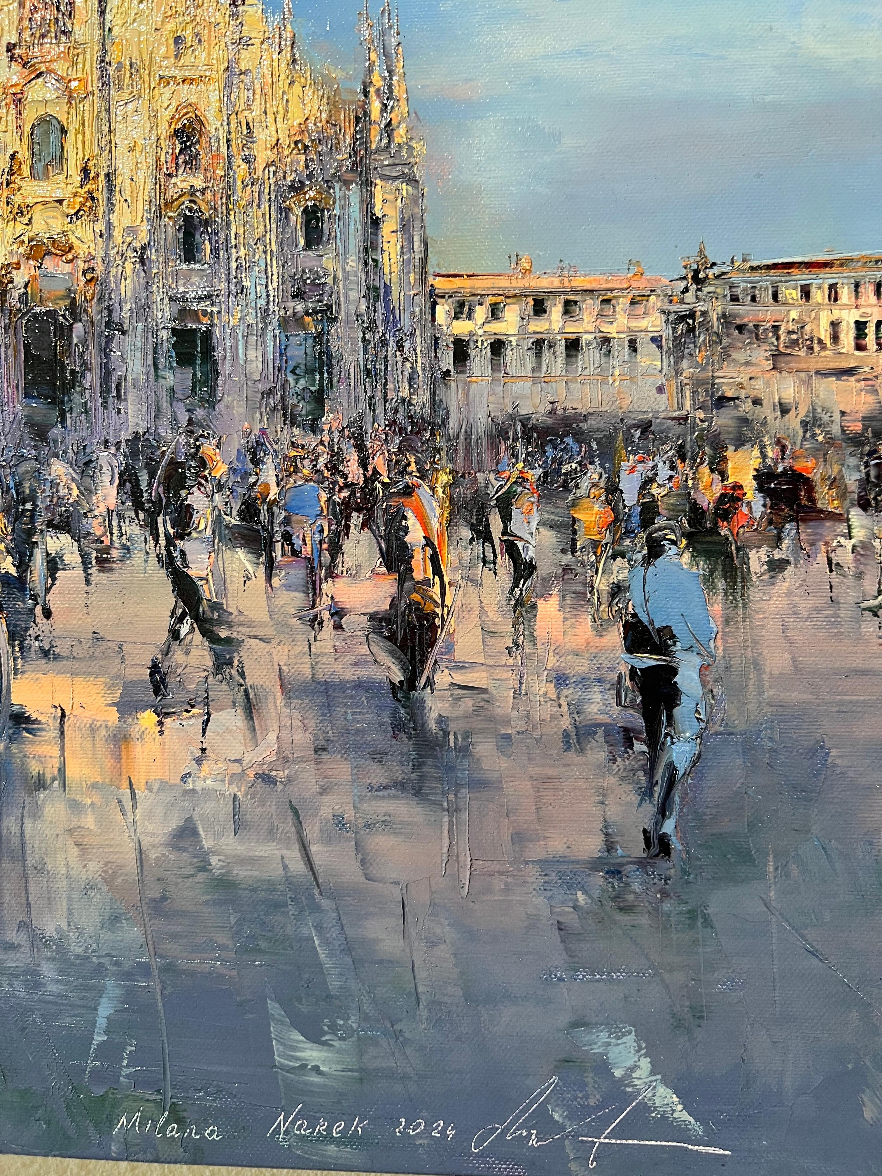 Mailand, Ansicht von Mailand. Ölgemälde von Mailand. (Impressionismus), Painting, von Narek Arakelyan