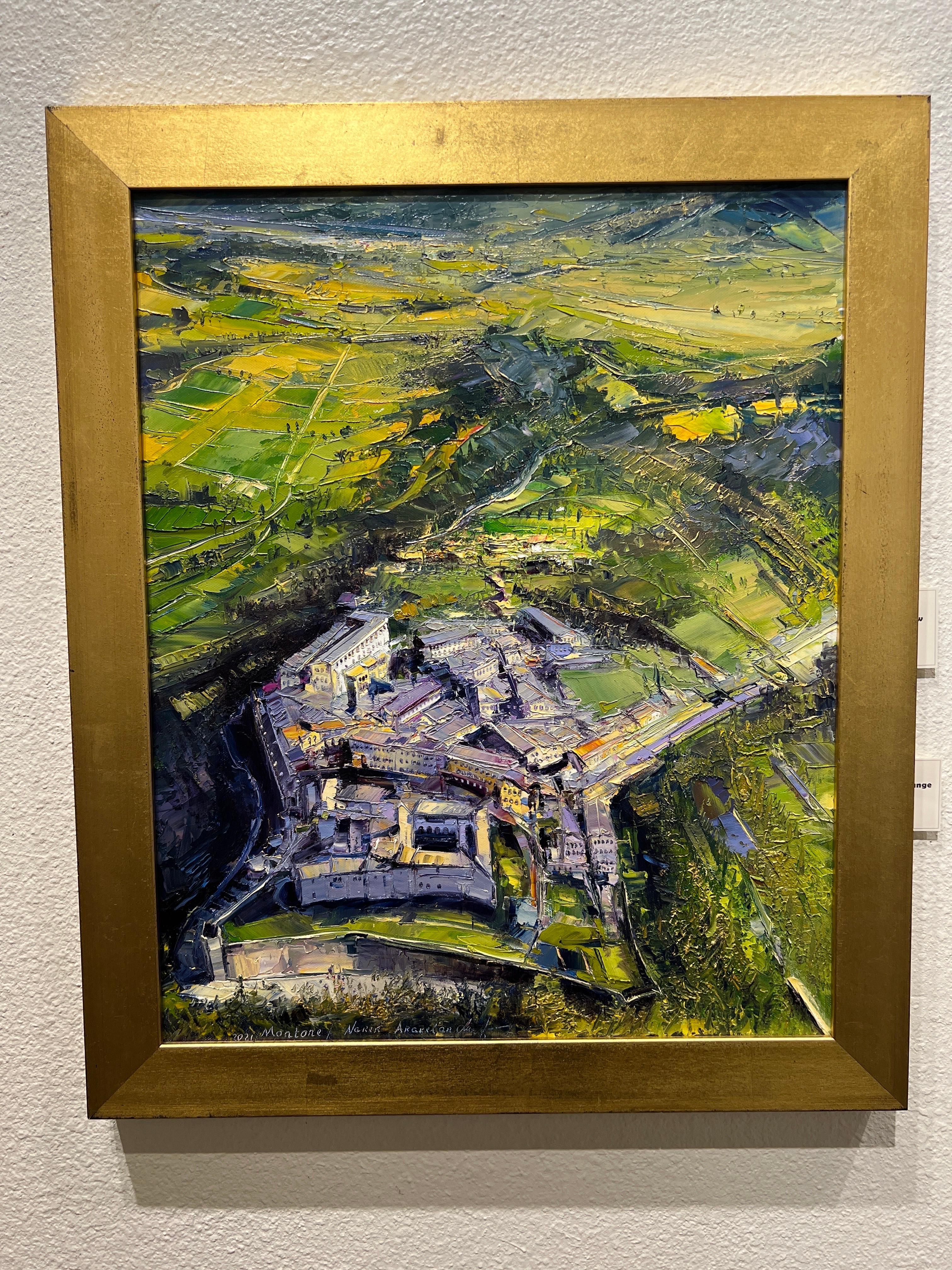 Montone, en Italie, peinture impressionniste Montone, Village de Montone. en vente 3
