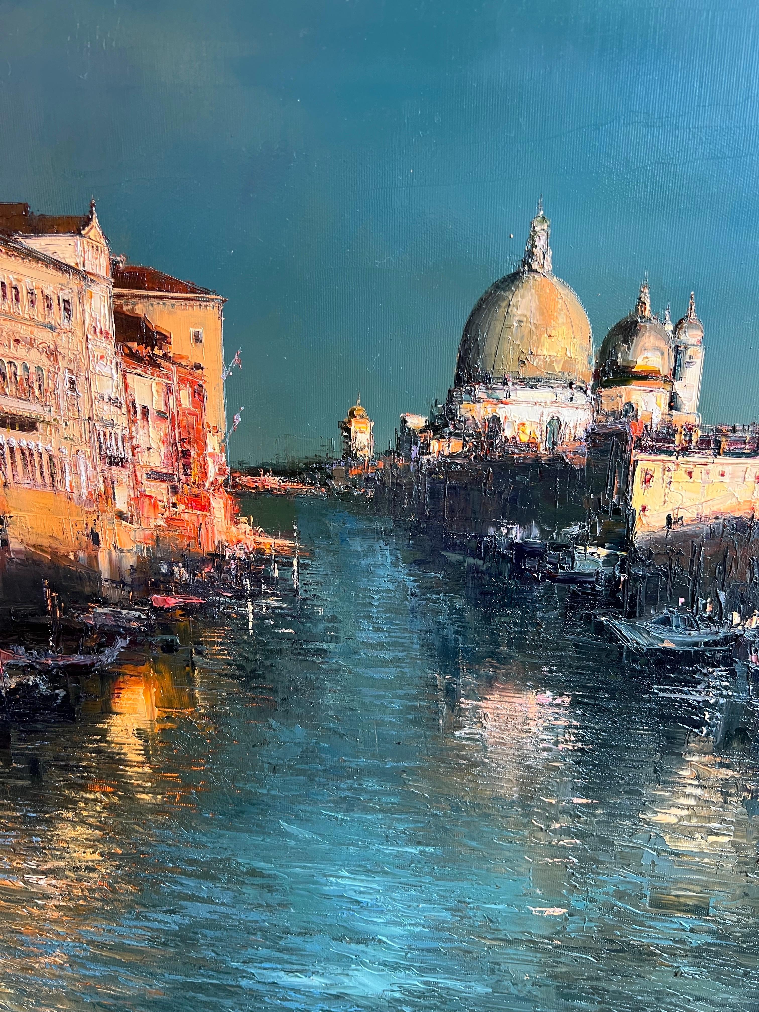 Venezia, peinture à l'huile contemporaine de Venezia. - Painting de Narek Arakelyan