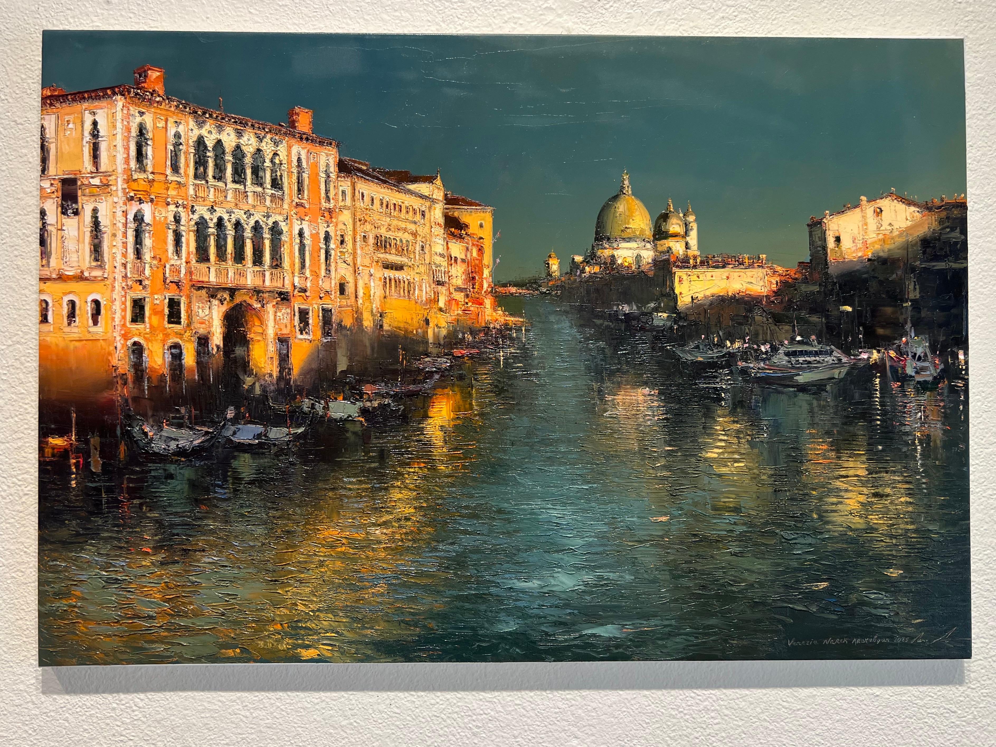 Venezia, peinture à l'huile contemporaine de Venezia. - Impressionnisme Painting par Narek Arakelyan