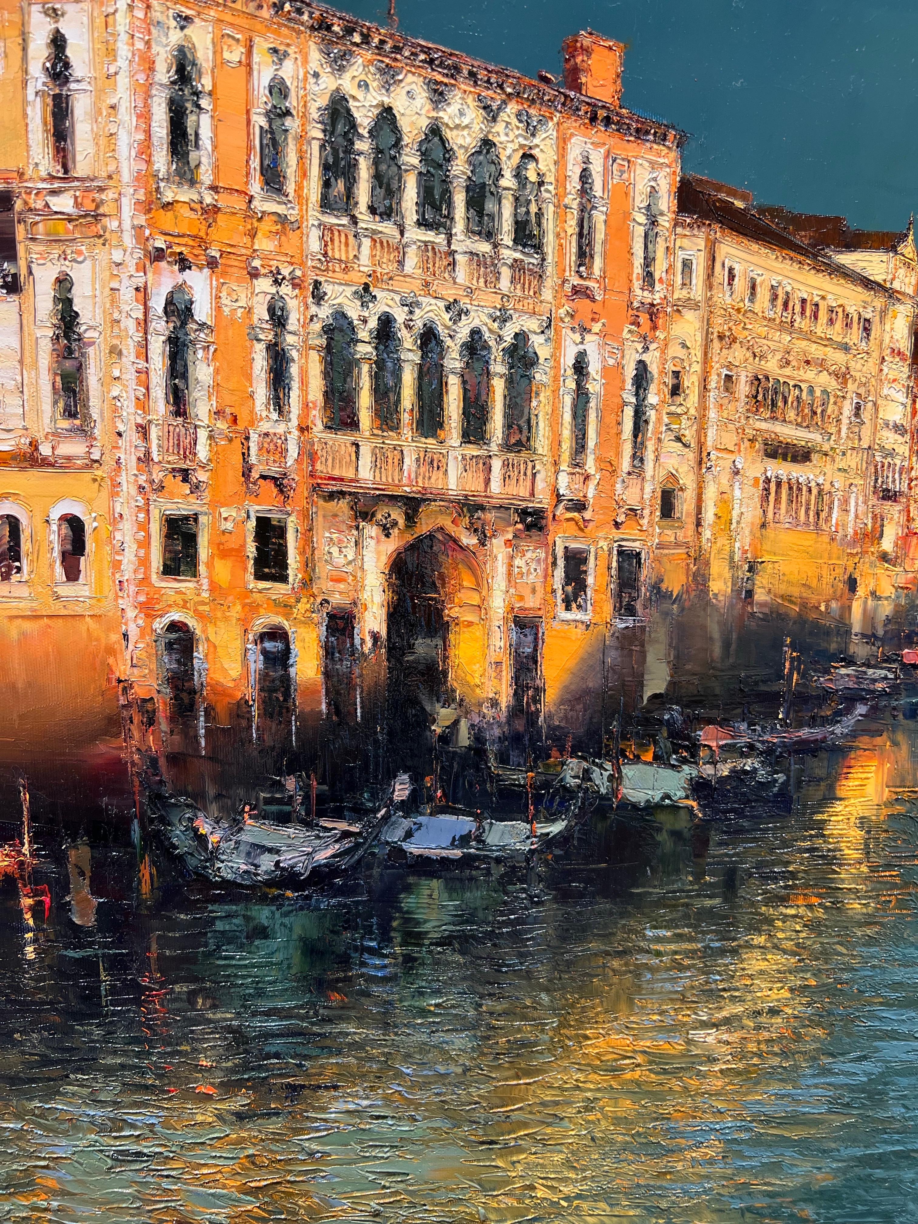 Venezia, peinture à l'huile contemporaine de Venezia. en vente 1