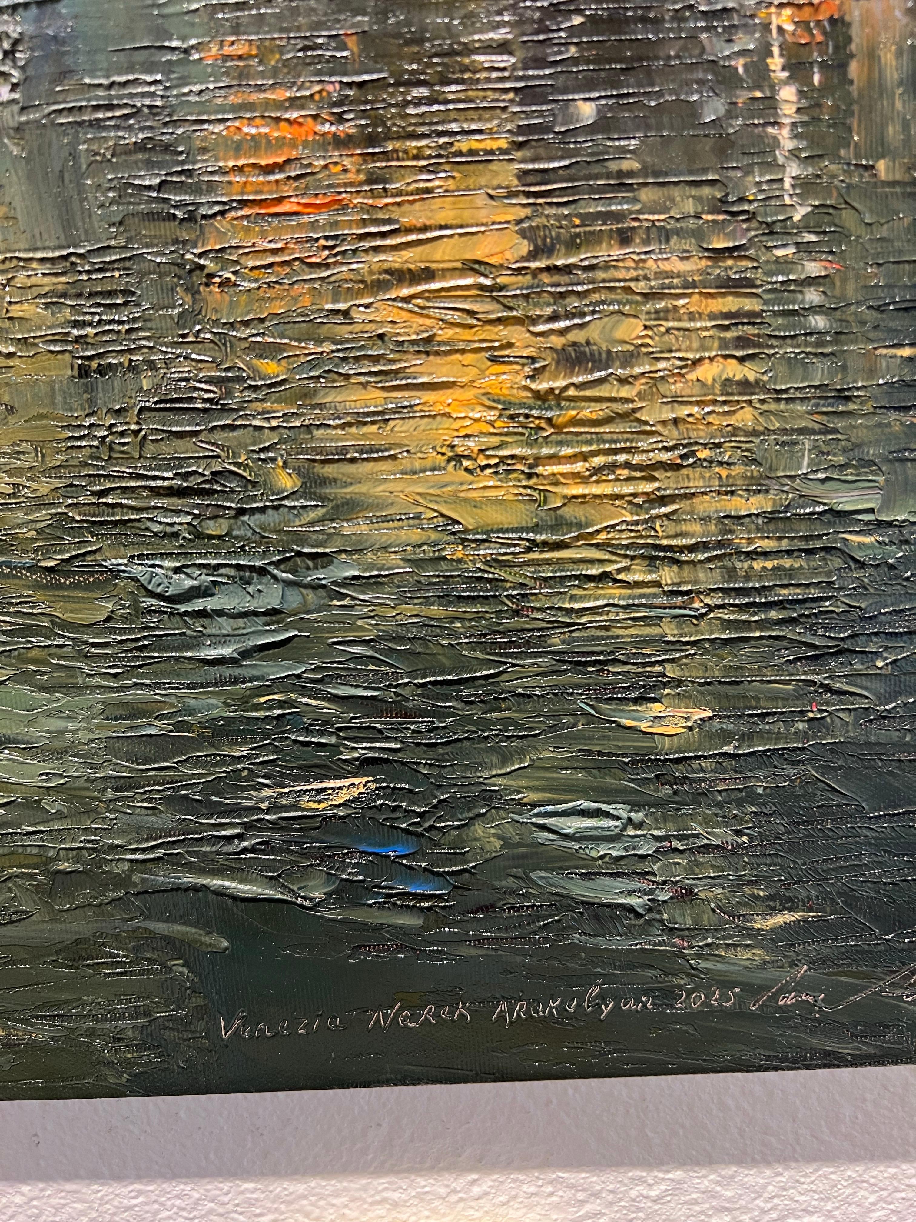 Venezia, peinture à l'huile contemporaine de Venezia. en vente 2