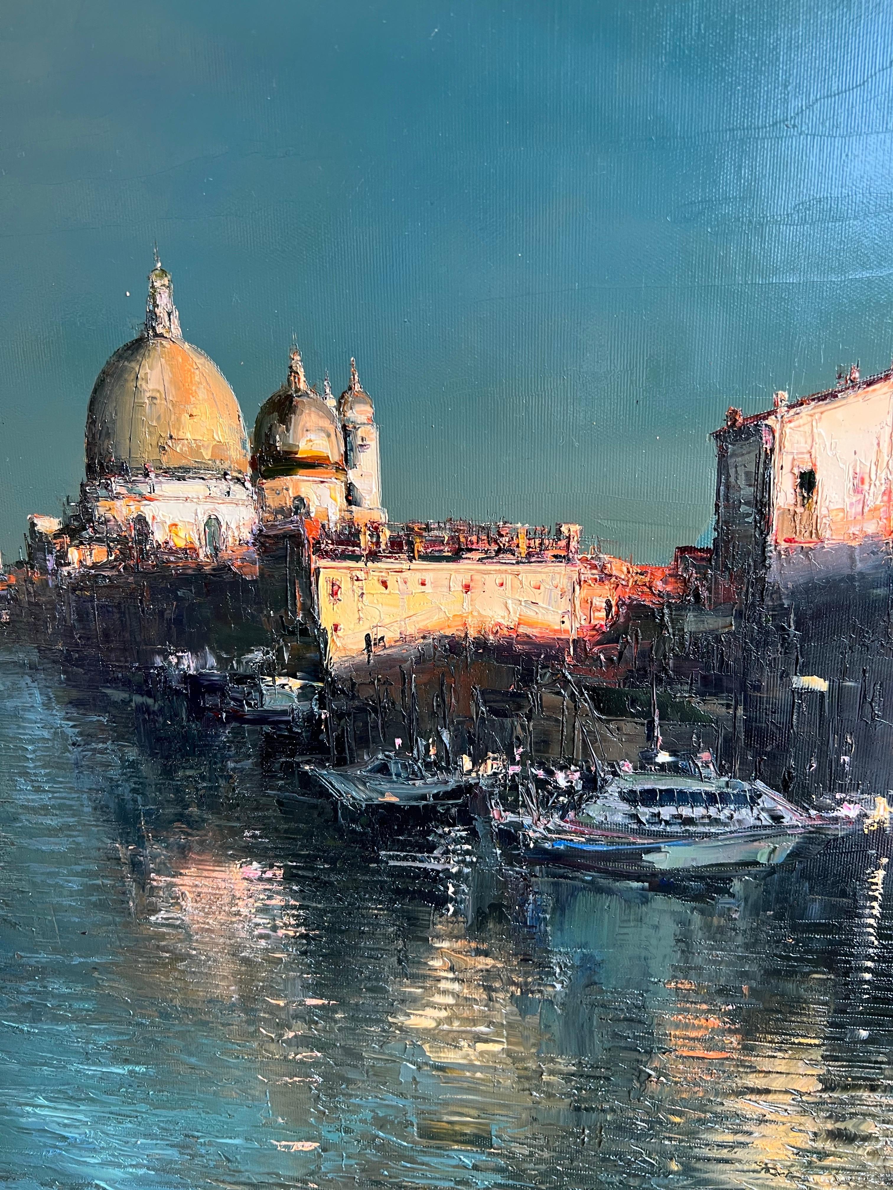 Venezia, peinture à l'huile contemporaine de Venezia. en vente 3