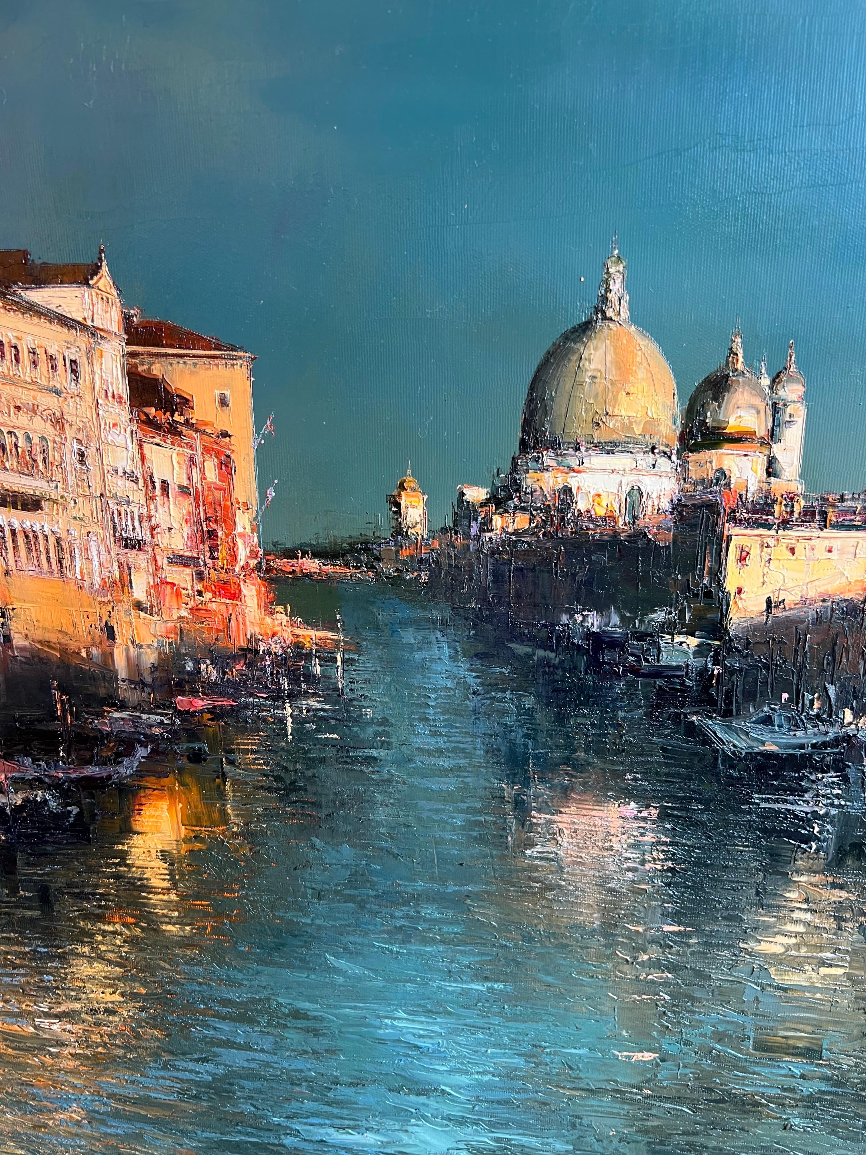 Venezia, peinture à l'huile contemporaine de Venezia. en vente 4